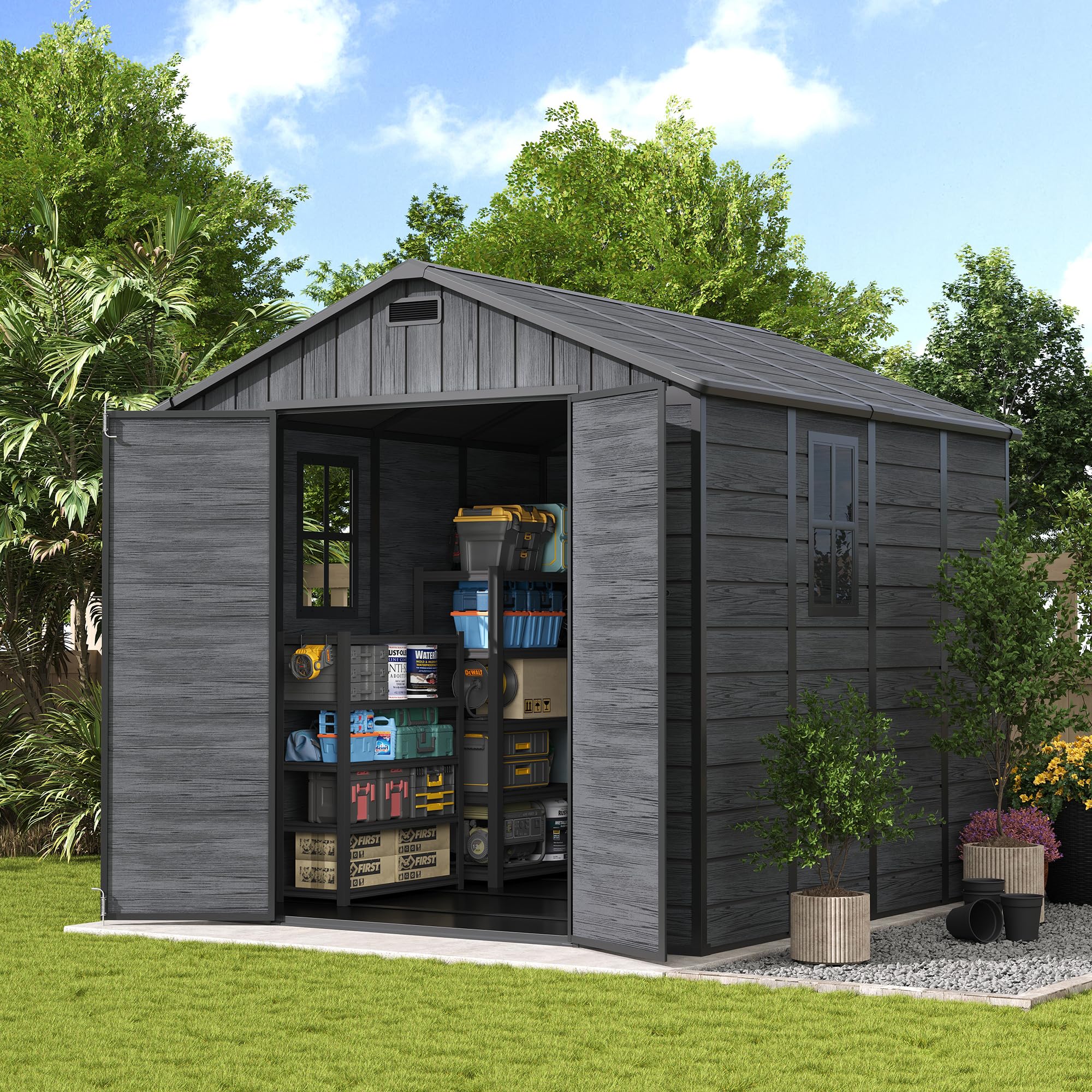 UDPATIO 8x8 FT Resin Shed