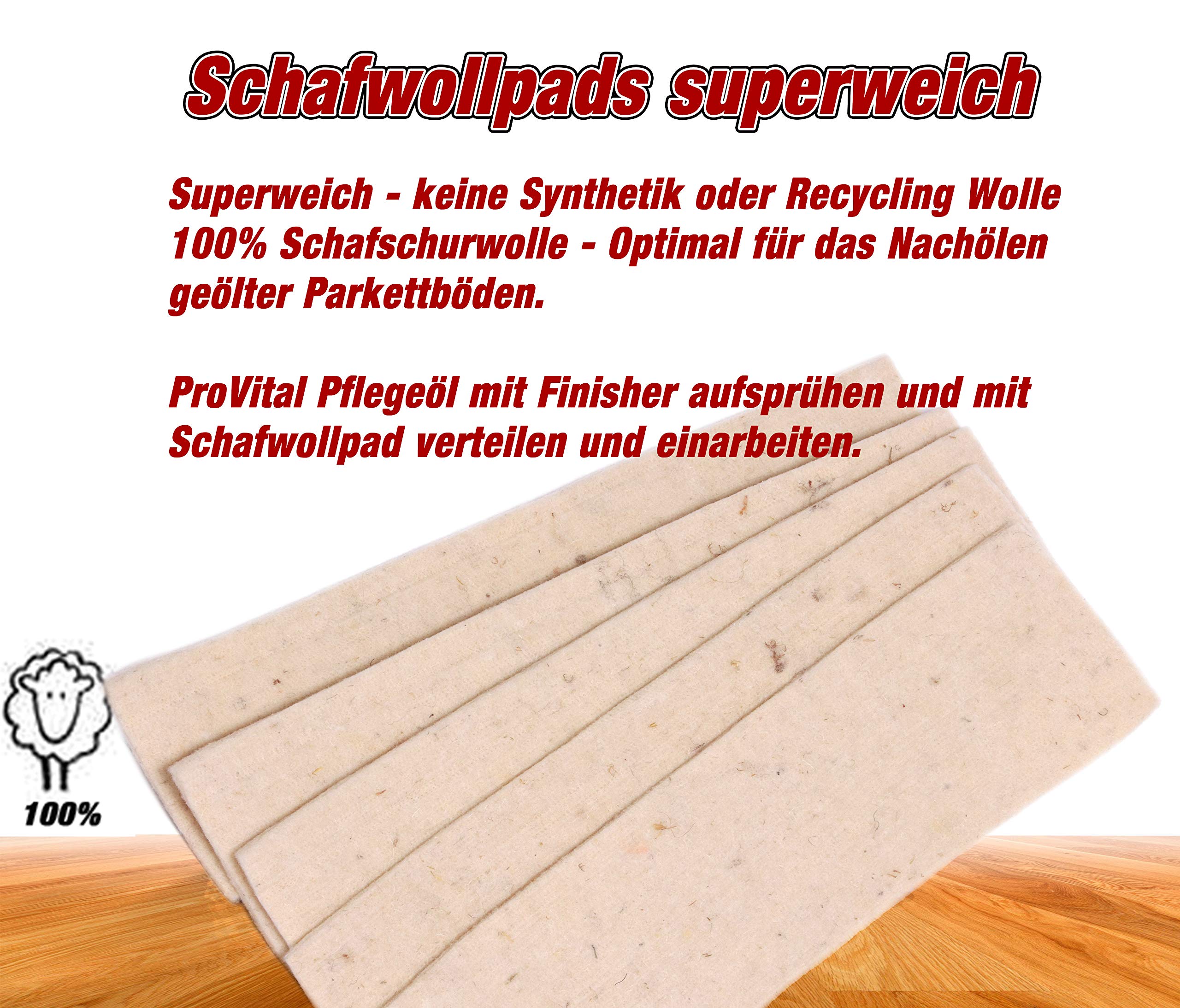Spray-Öl-Finisher + Weitzer Parkett ProVital Wischpflege + Weitzer Parkett Pflege-Spray + SprayFinisher - ÖL-Pflege - Pflegemittel Reiniger für geöltes Parkett inkl. 5xSoft-Sheep Schafwollpad