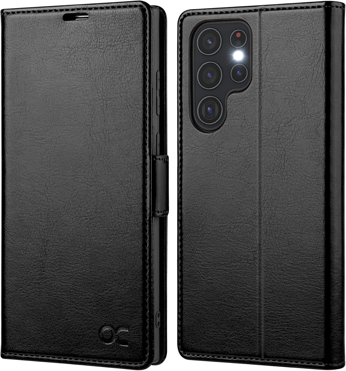 OCASE Retro Series Compatible with Galaxy S22 Ultra 5G Wallet Case [Card Slots][RFID Blocking][TPU Inner Shell ][Kickstand] PU Leather Flip Folio Phone Cover 6.8 Inch (2022) -Retro Black