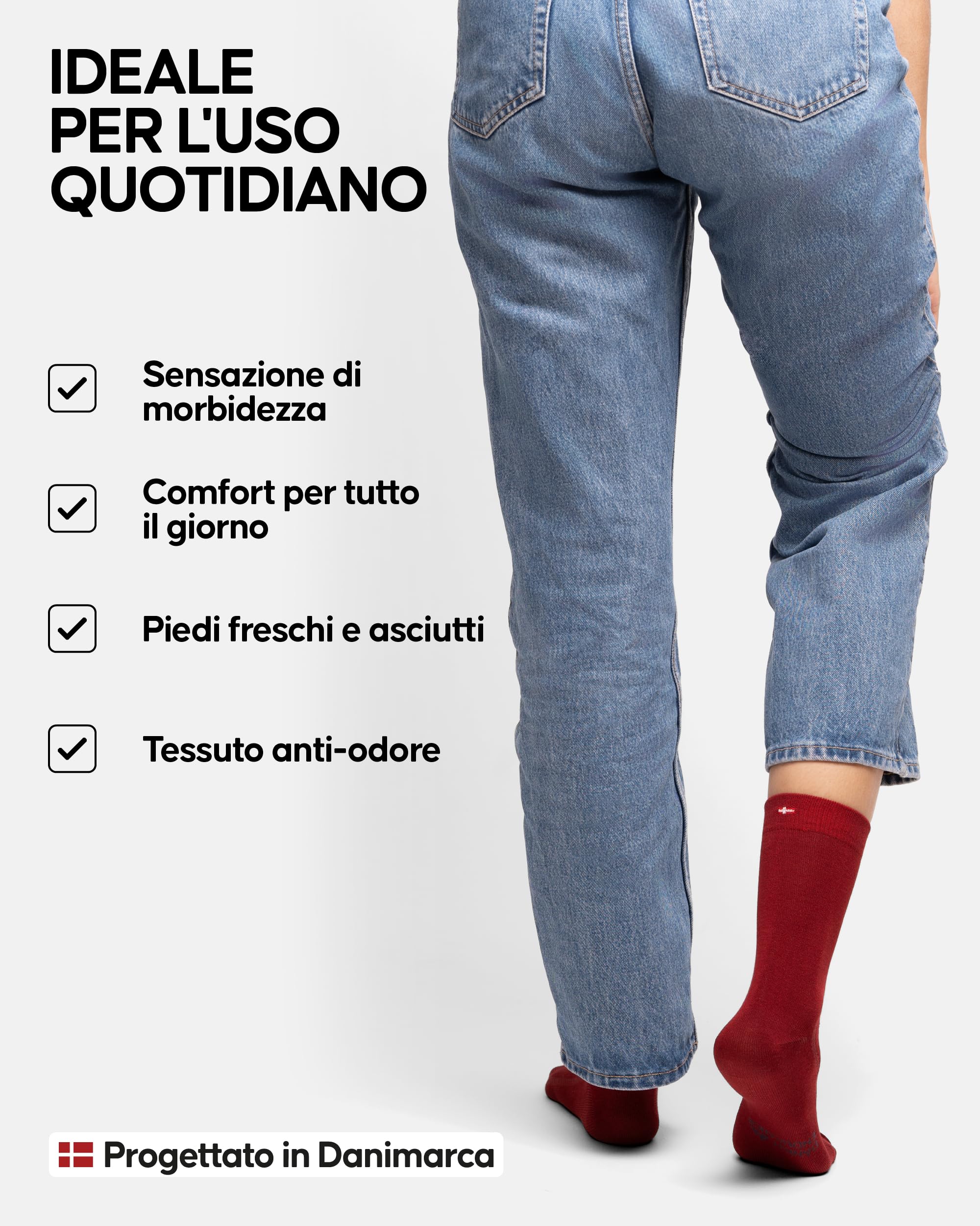 DANISH ENDURANCE Calzini Uomo Fibra di Bambù, Calze Classiche Eleganti in Bamboo, Calzini Estivi Traspiranti, Calze da Lavoro e Uso Quotidiano, 6 Paia