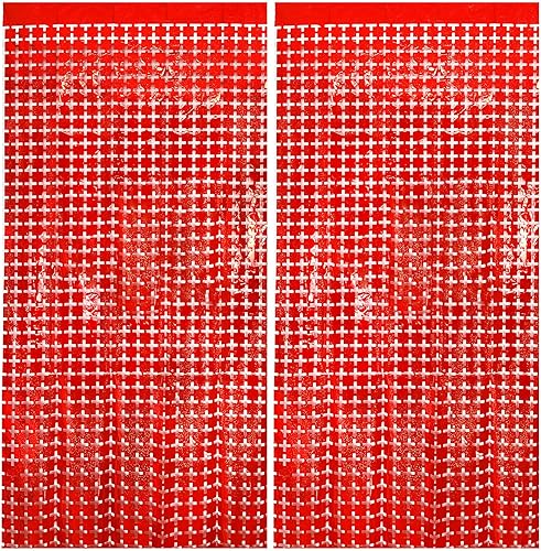 Vista 96 de Cortina cuadrada de oropel para fiesta, 5 cortinas de flecos de papel de aluminio con purpurina, decoración de fiesta, fondo negro para cabina