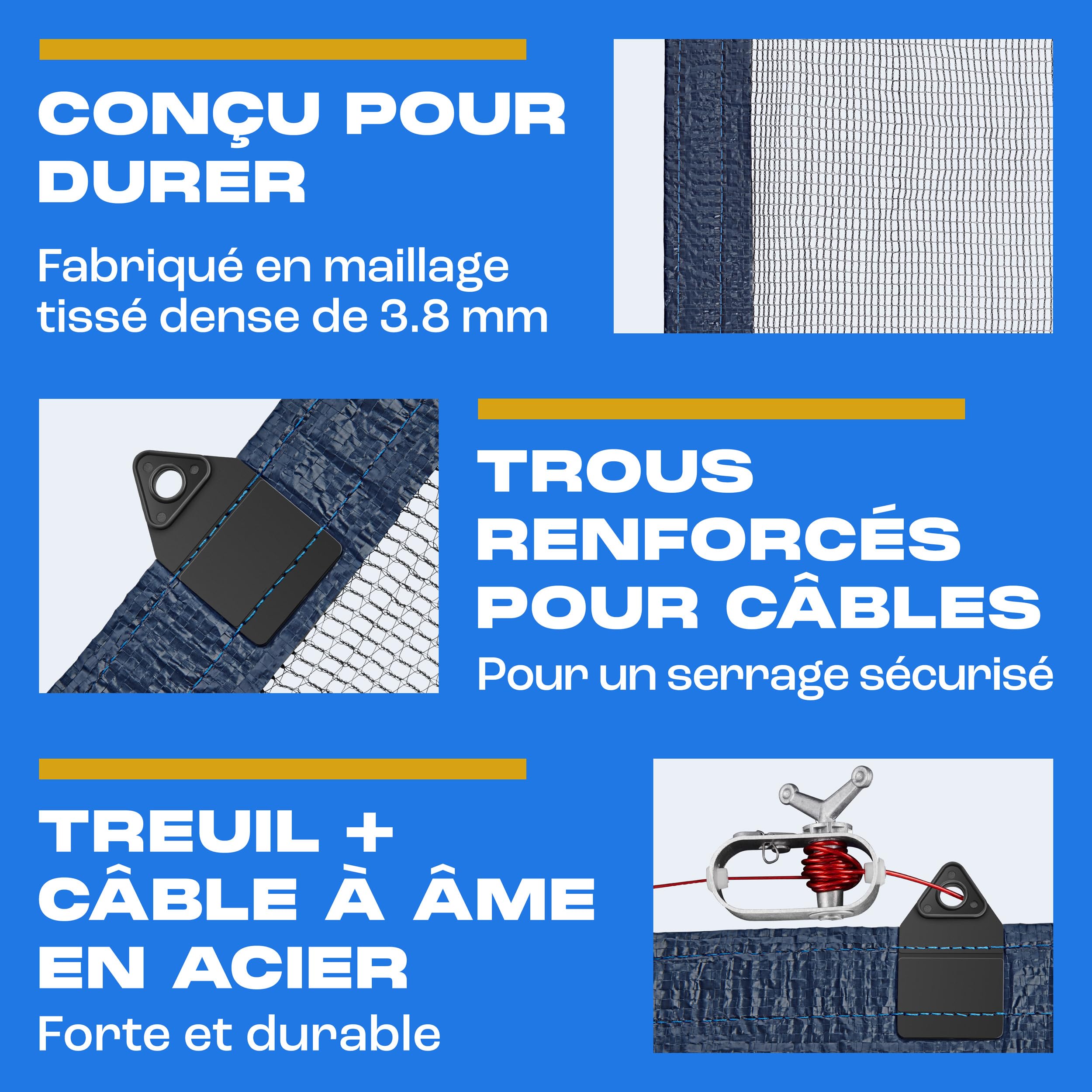 Yankee Filet à Feuilles pour Piscine Ronde - Maille 0,4 cm | Bâche de Protection Piscine Hors Sol | Empêche Feuilles & Débris | Filet Durable Anti-Colmatage (690-730 cm (Ø850cm))