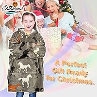 Vista 79 de Catalonia Blanket Hoodie for Kids, Oversized Wearable Sherpa Sweatshirt Pullover for Teens Youth, Gift Idea