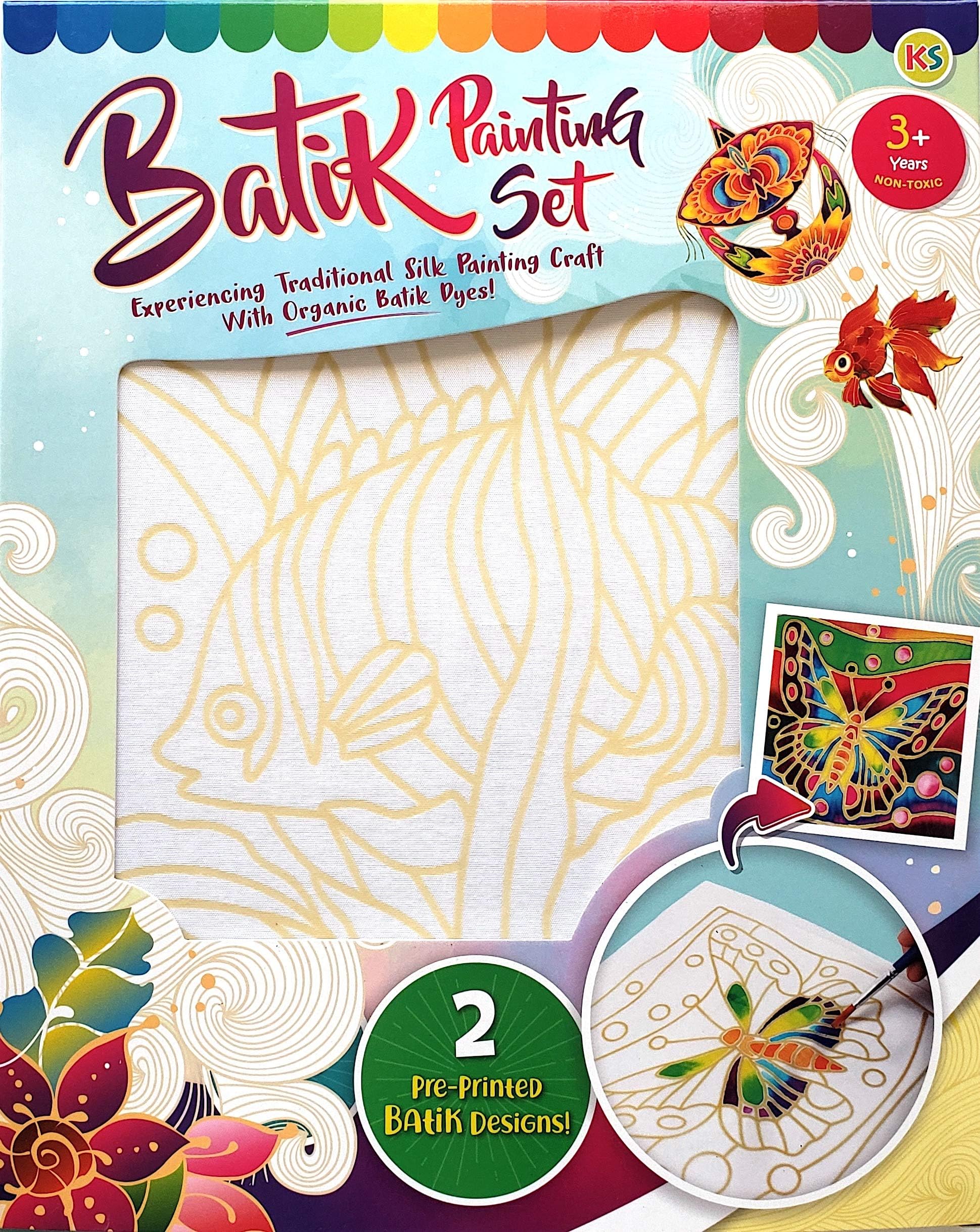 KS Innovative Malaysian Batik Organic Colors Painting 2-in-1 Kit (Fish, Sea Turtle) - Art Craft Painting Activity Kit Set for Adults and Kids