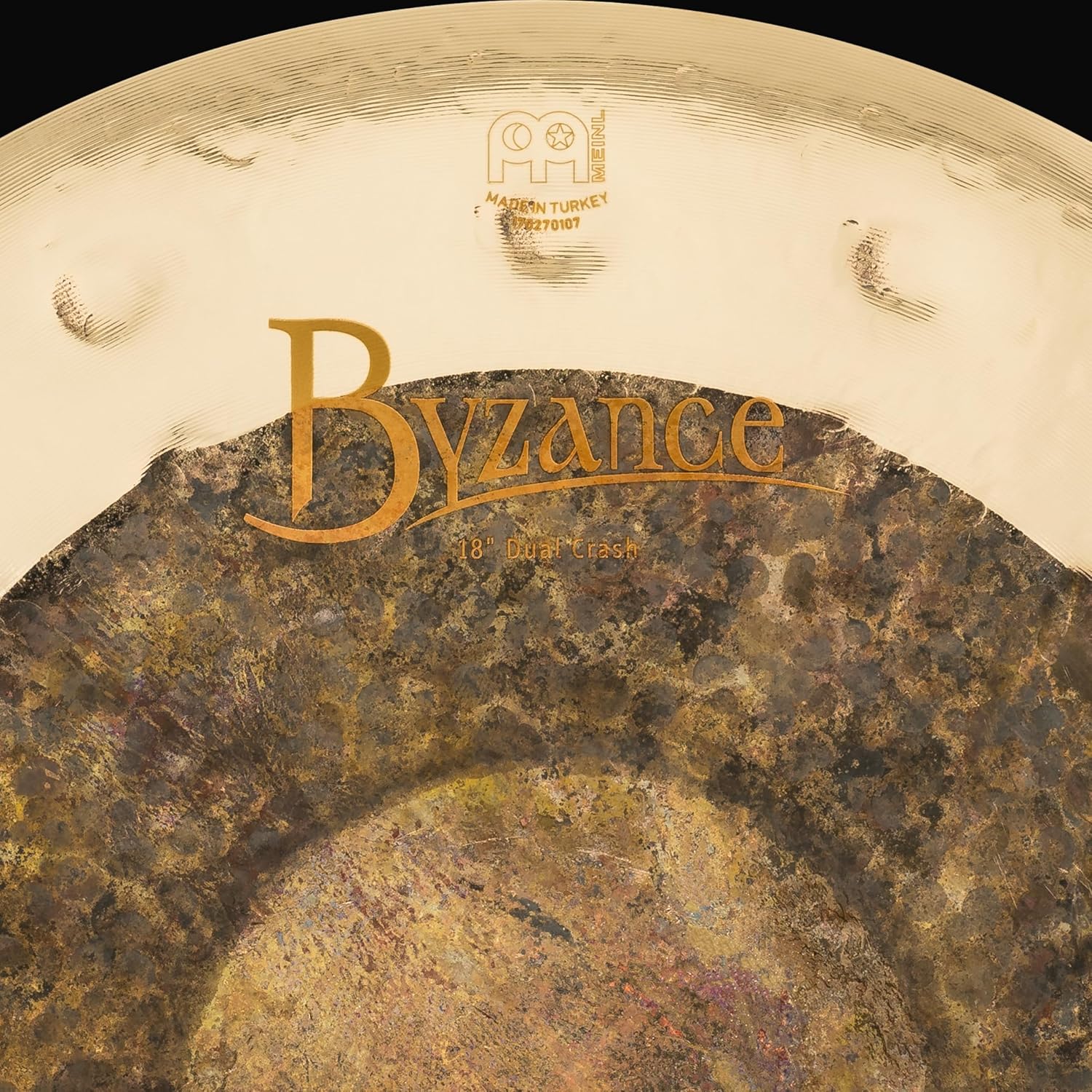 Meinl Cymbals Byzance 18" Dual Crash — MADE IN TURKEY — Hand Hammered B20 Bronze, 2-YEAR WARRANTY, inch (B18DUC)
