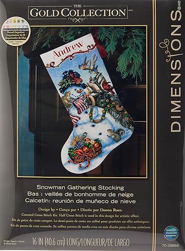 Calcetín de Navidad Dimensions Needlecrafts de punto de cruz, de 16 pulgadas