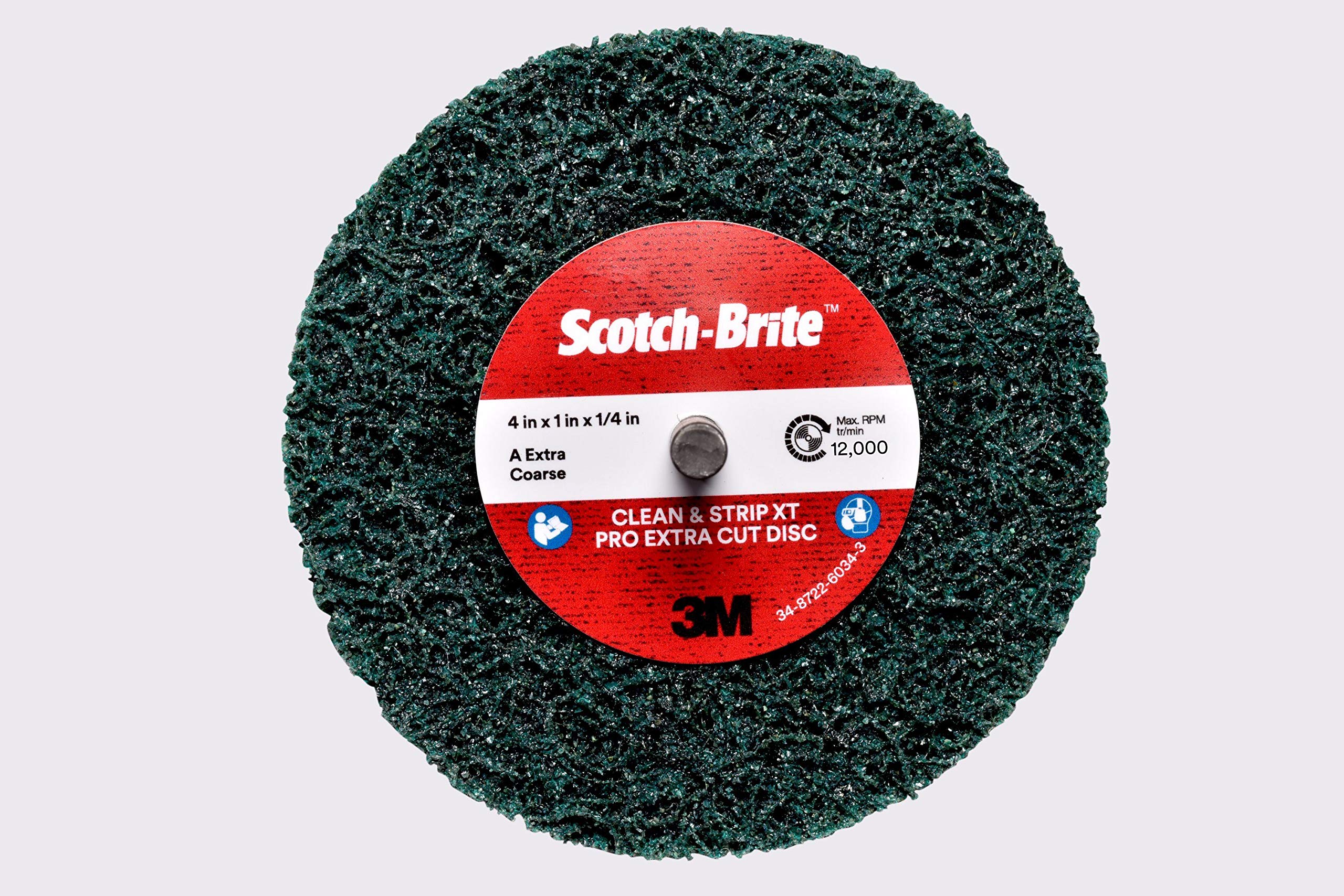Scotch-Brite™ Clean and Strip XT Pro Disc, Shaft Mount, 2-ply, 4 in x 1 in x 1/4 in, S XCS, 10 per case