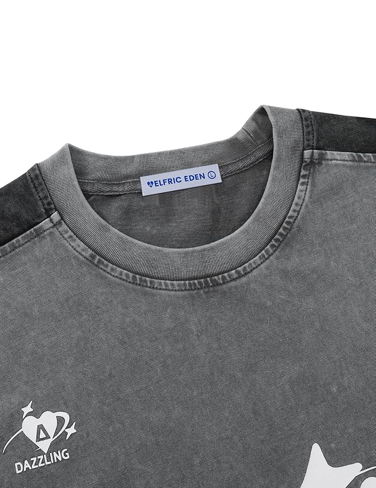 “Aelfric Eden”WASHED ベースボールシャツ(送料関税込) Aelfric Eden Graphic Tees Y2k Washed Oversized T Shirt