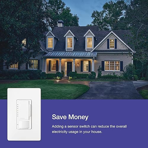 Miniatura 9 de Lutron Maestro LED+ Sensor de movimientoregulador de intensidad con placa de pared  LED de 150 W  Un solo polomultiubicación  MSWCL-OP153M-WH  Blanco