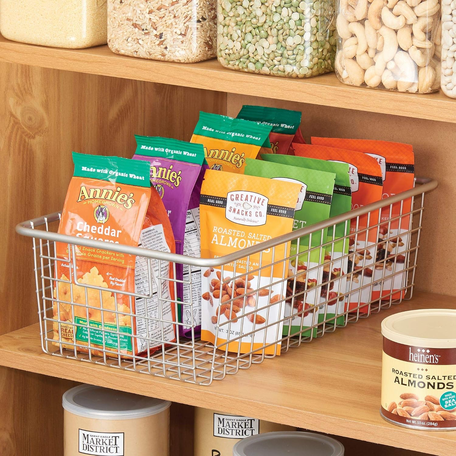 iDesign Forma Cabinet Binz Organizer for Kitchen Cabinets, Pantry, and Bathroom - Satin