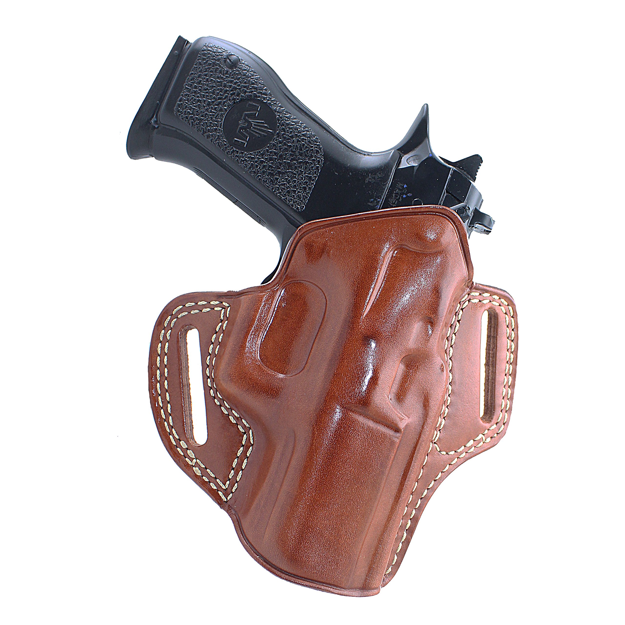 MASCLeather Pancake Holster (OWB) with Open TOP for Baby Desert Eagle III. 9/40S&W Full Size Polymer 4.43” Barrel, R/H Draw, Brown Color #1234#