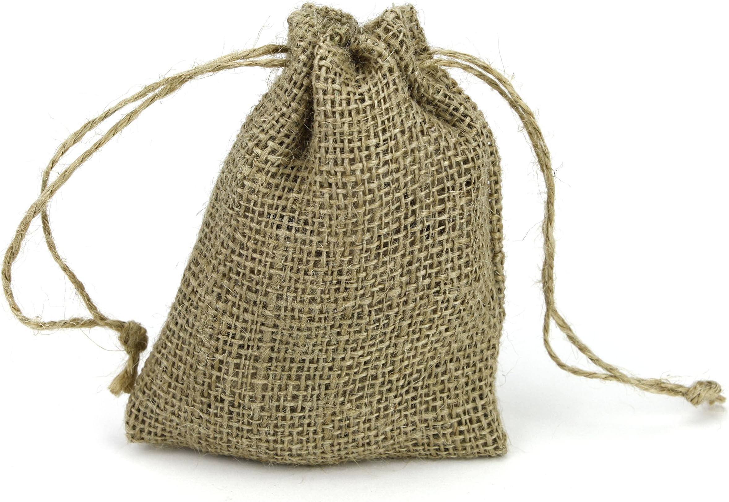 Alpenglow Supply Co. Burlap Bags with Natural Jute Drawstring - 12 4" x 5" Small Natural Pouches - for Party Favors, Weddings, and Showers, 4x5 Inch
