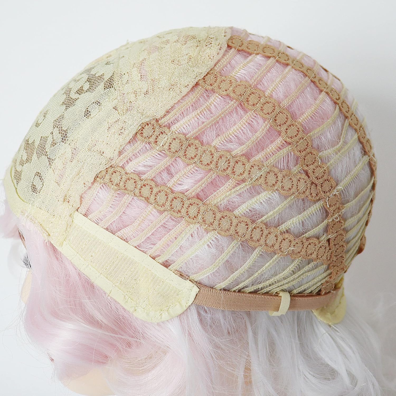 GNIMEGIL Pale Pink Wig Short Curly Hair For Women White Ombre Wig Cosplay Synthetic Fiber Layered Wave Wigs For Bachelorette Party Halloween Costume - Image 7