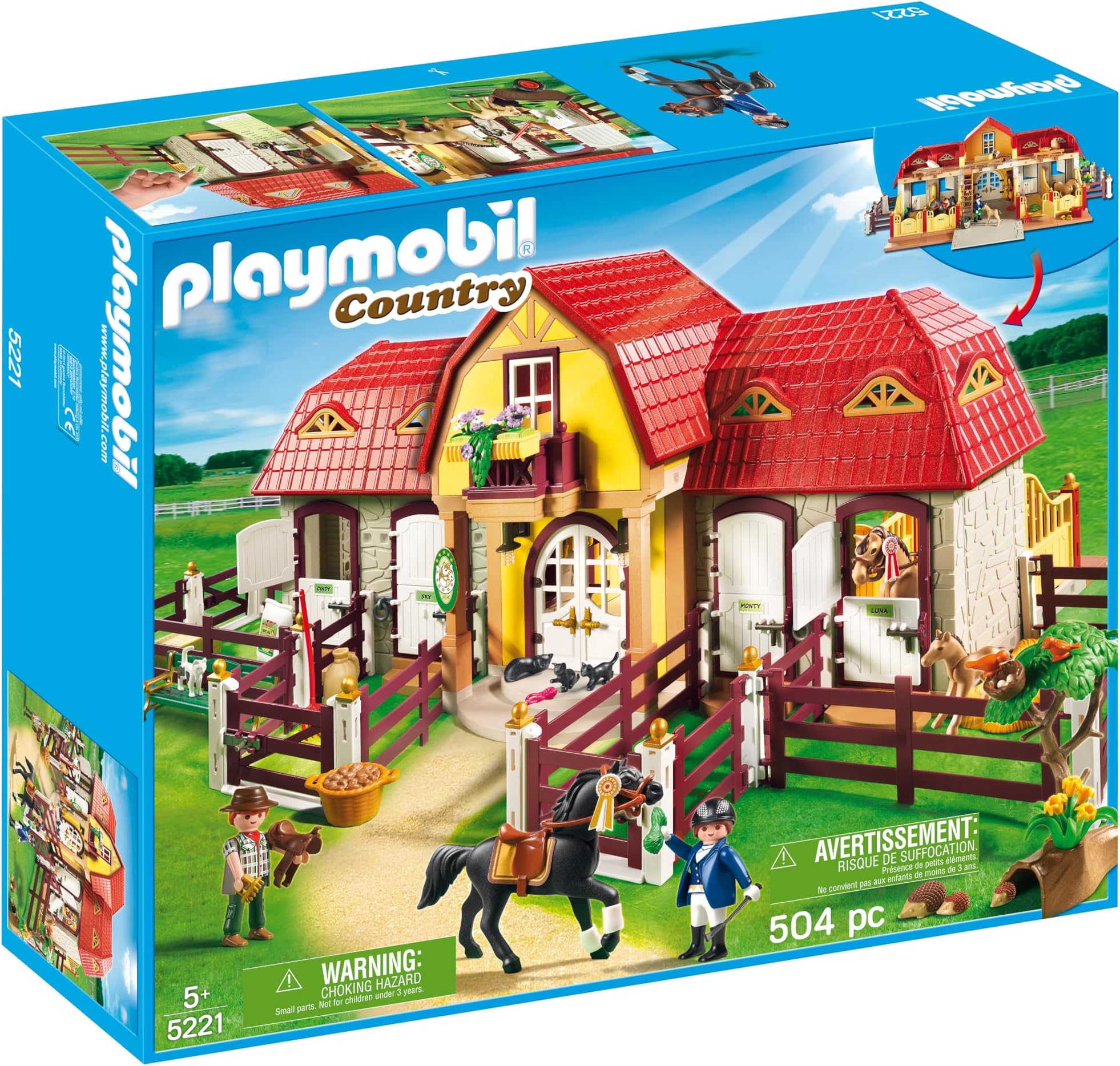 Playmobil 5221 Country Large Horse Farm with Paddock, horse toys, fun imaginative role play, playsets suitable for children ages 4+