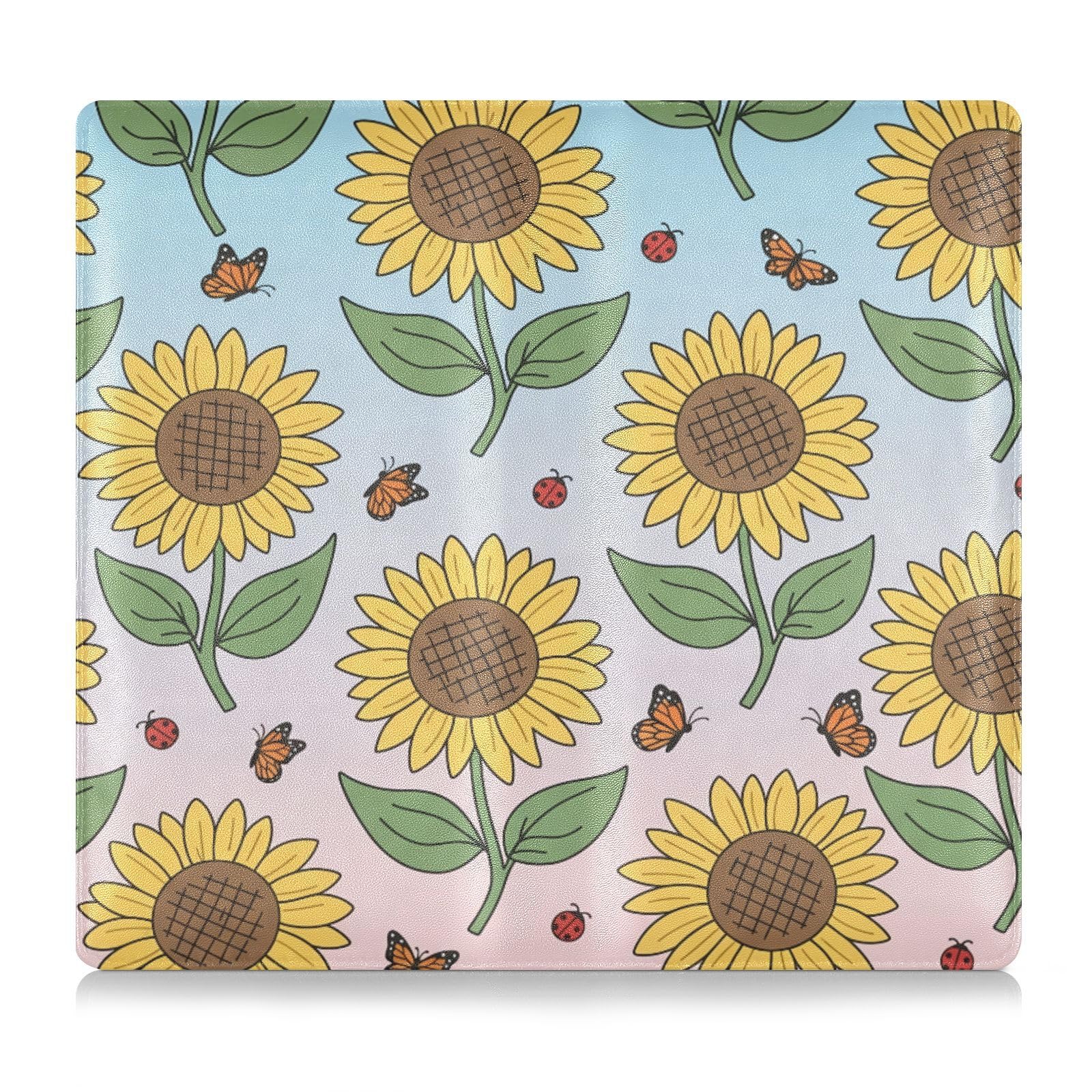 BURSTDDY Sunflower Leather Car Registration and Insurance Holder,Registration and Insurance Card Holder Glove Box Car Organizer Car Document Holder for Cards, Driver License