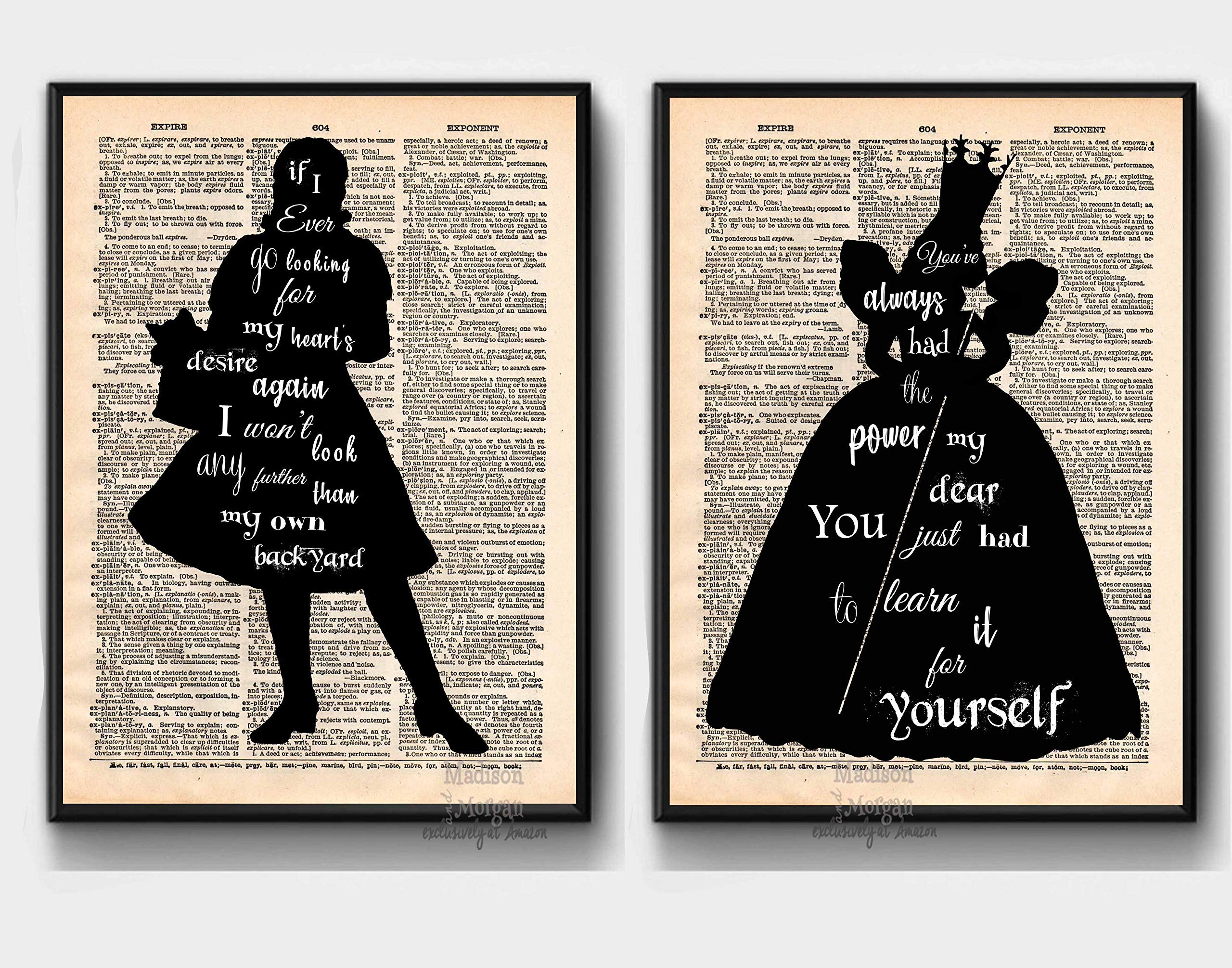 Wizard of Oz Quotes Dictionary Page Art Print Home and Office Decor Upcycled Print UNFRAMED 8 X 10 inches