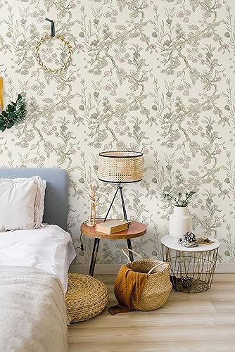 Miniatura 2 de Papel tapiz autoadhesivo de 16.14 x 197 pulgadas, papel tapiz floral amarillo extraíble, papel de contacto floral para pegar en las paredes,