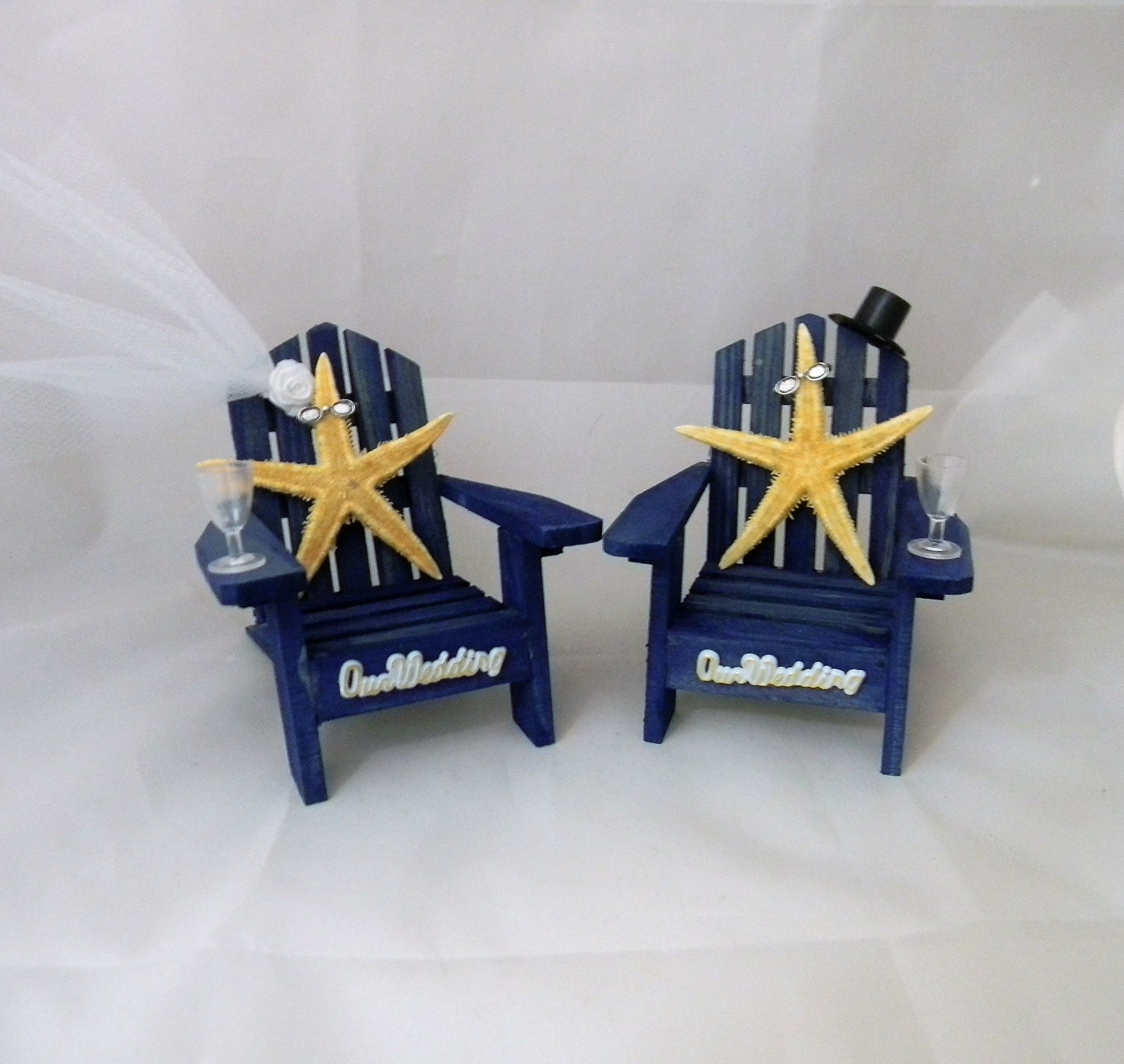 Wedding Reception Adirondack Chairs Beach Real Starfish Cake Topper