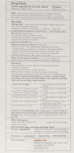 Miniatura 2 de IOSAT Tabletas de yoduro de potasio de 130 mg, 5 unidades