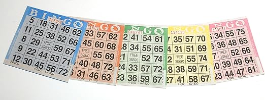 1000 Bingo Paper Cards (200 Books 5 Colors Ea!) by American Games