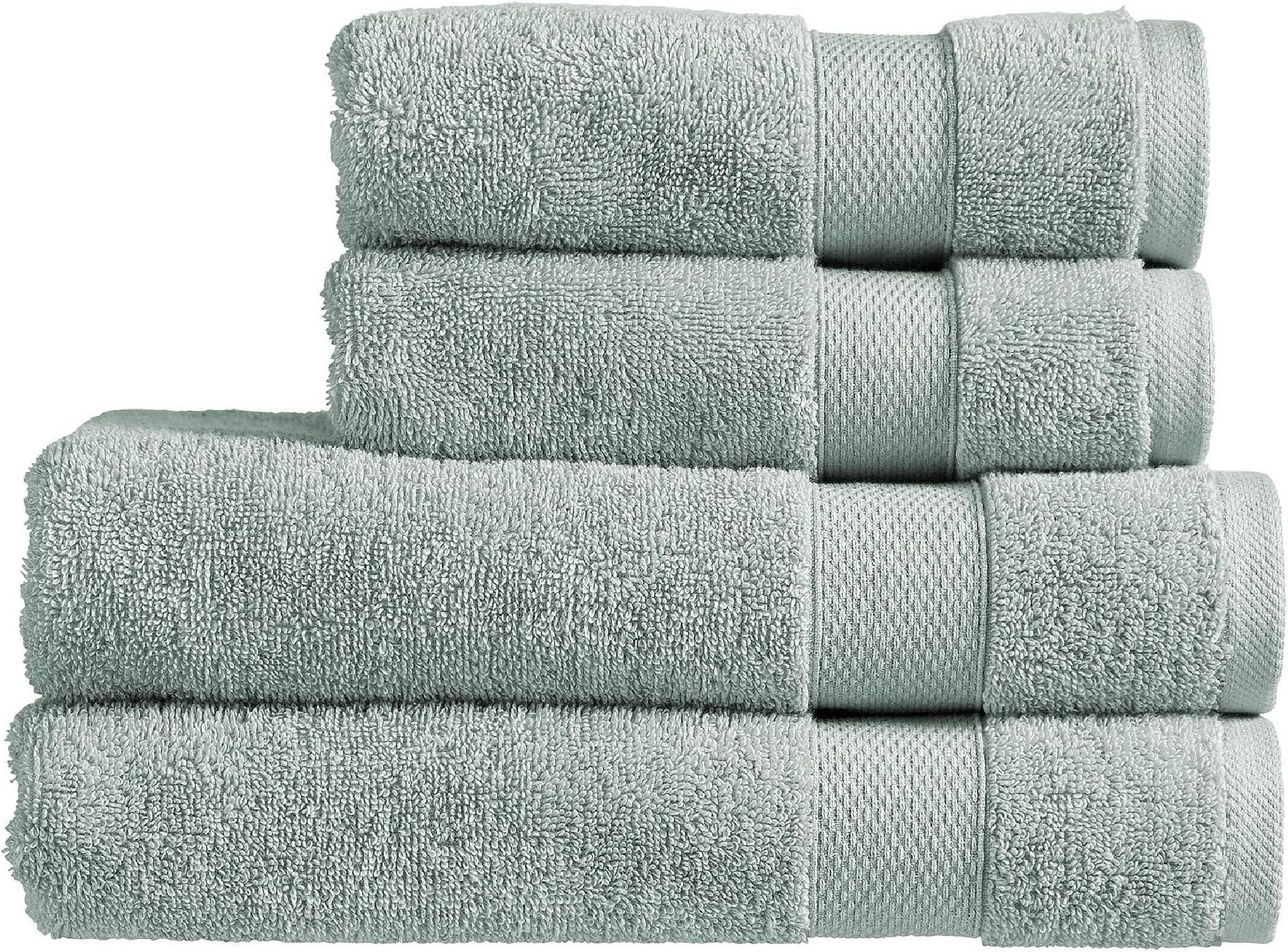 Christy Refresh Blue Towel Set | Set of 4 | 2 Bath 2 Hand | Quick Dry | Gentle Pastel Tones | Soft Absorbent Bathroom Towels | 100% Cotton 550GSM | Duck Egg