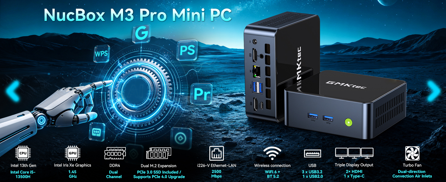 Amazon.com: GMKtec M3Pro Mini PC Intel Core i5-13500H 16GB DDR4
