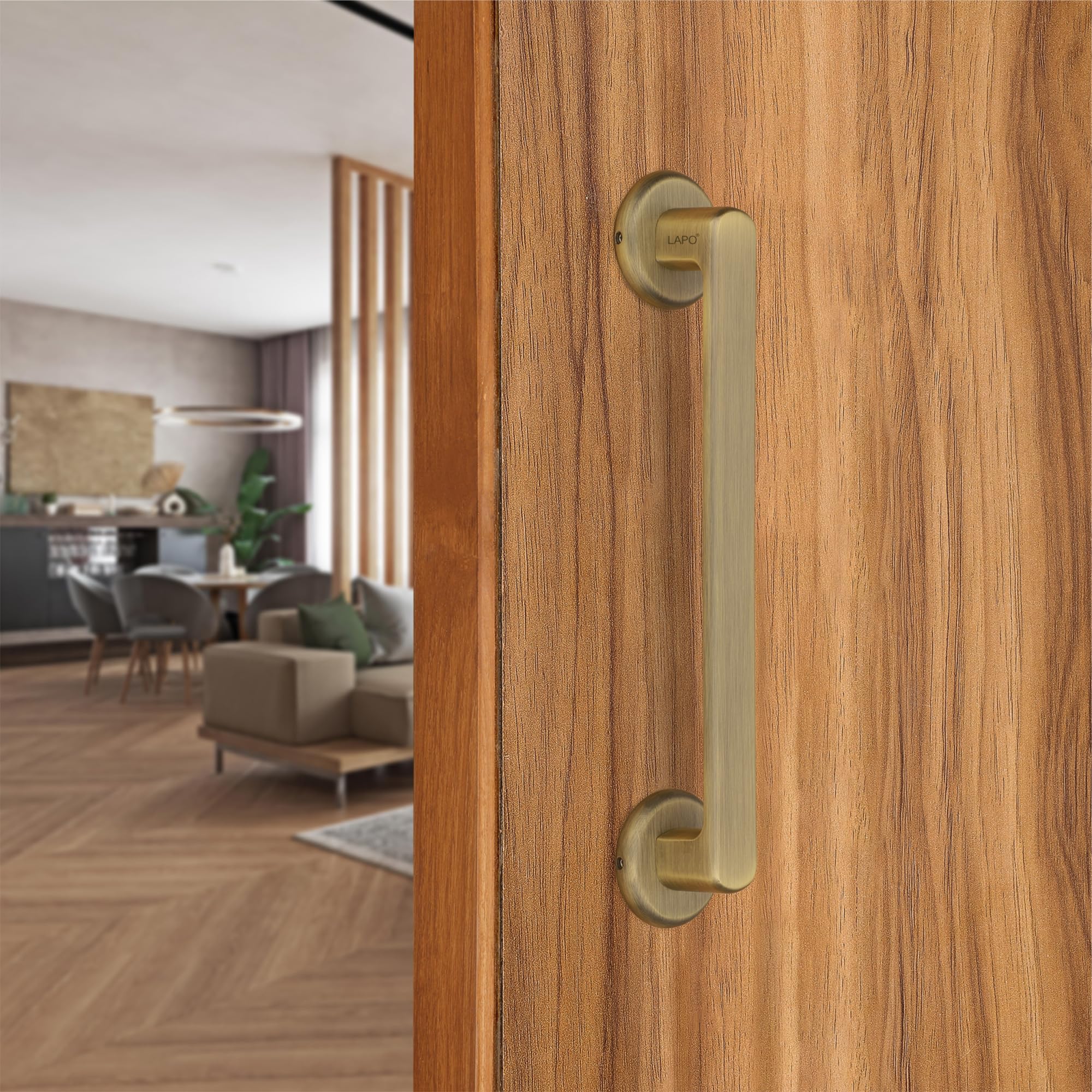 LAPO Classic Pull Bar Handle for Main Entrance | 8Inch Gold Pull Handle with 200mm Hole Center| Ideal for Home & Hotel Doors | Fits 30 to 100mm Wooden Door | 3Yrs Warranty| Easy Fixing Screw | 1Piece — Amazon image 13