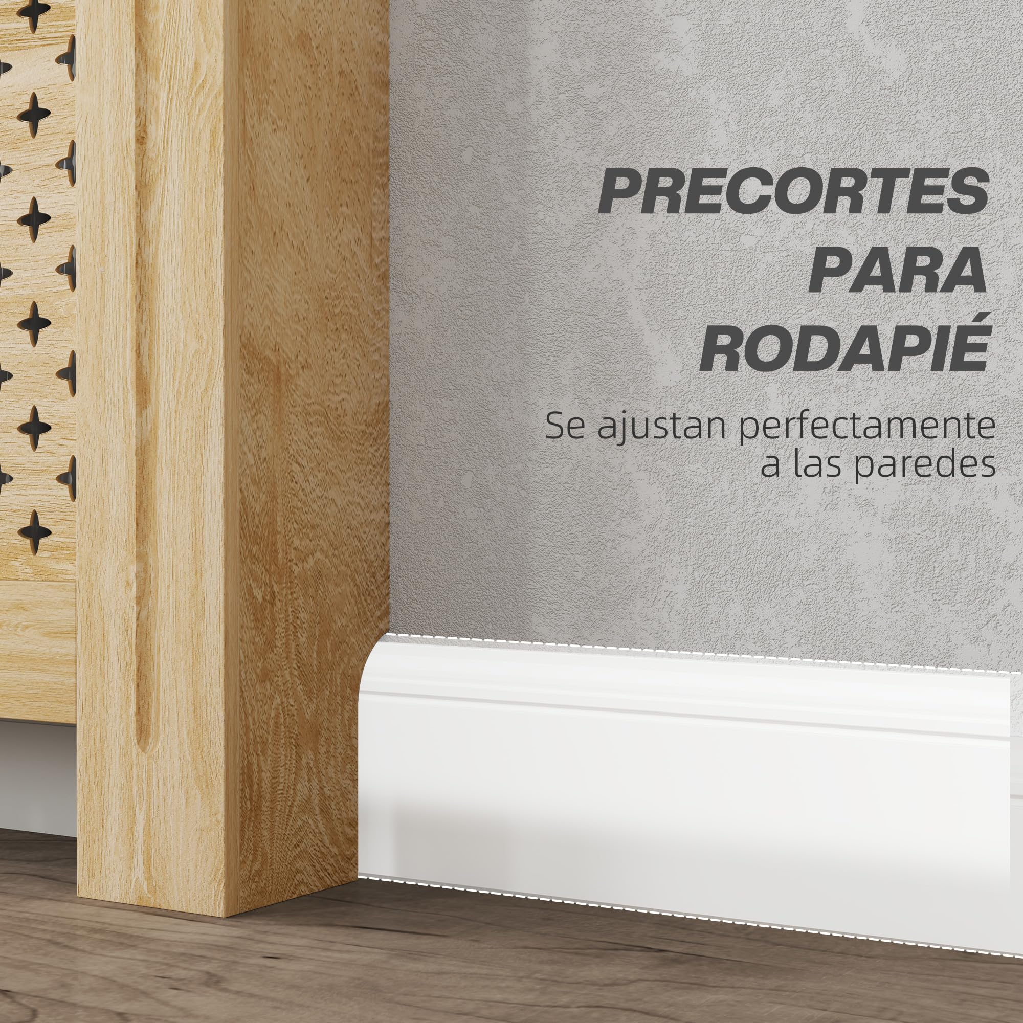 HOMCOM Cubre Radiadores Cubierta para Radiador de MDF 78x19x82 cm Cubreradiador para Salón Dormitorio Pasillo Roble