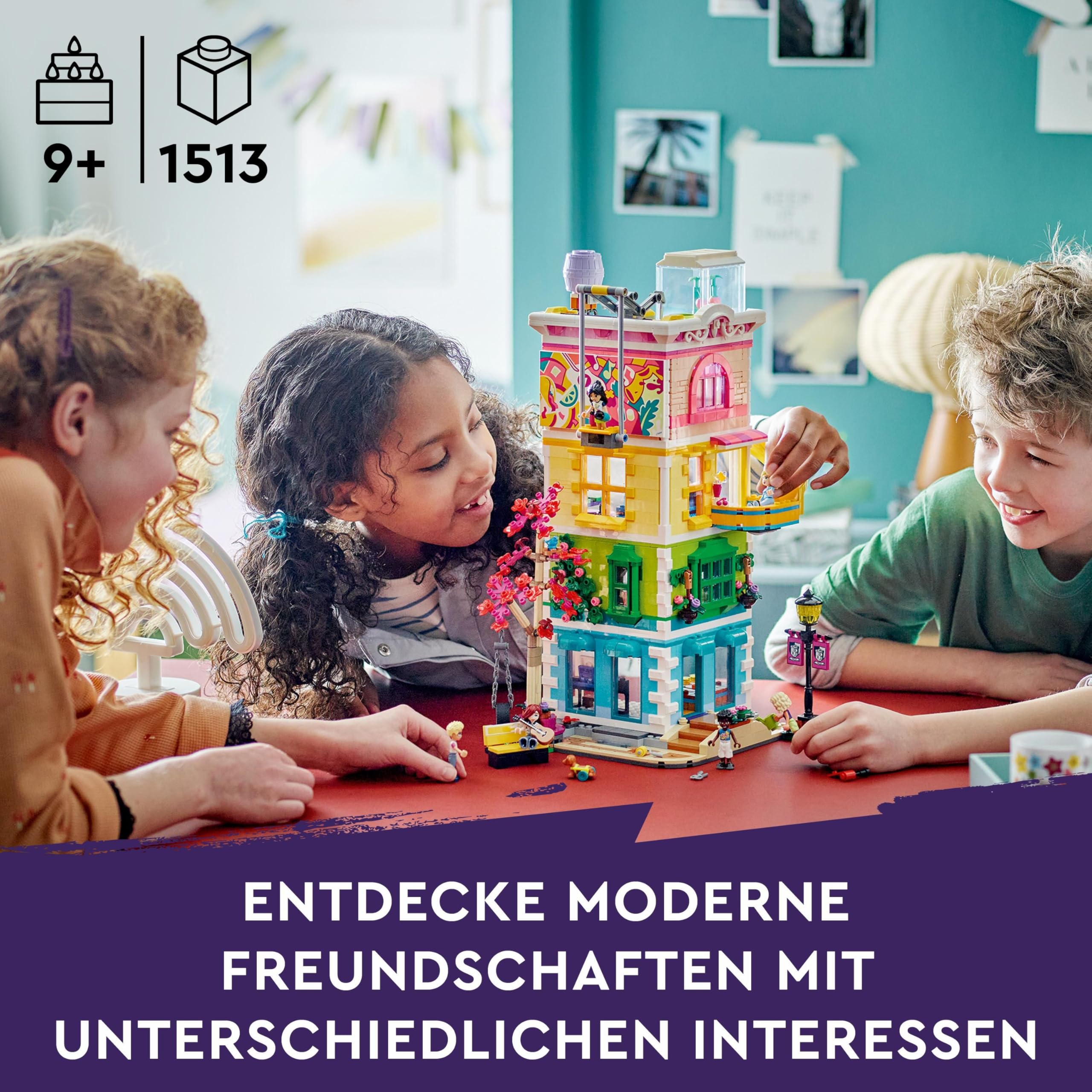 LEGO Friends Heartlake City Gemeinschaftszentrum - Kreatives Spielzeug - 5-stöckiges Gebäude mit 6 Minifiguren, Einer Hundefigur und Zubehör - Geschenk für Mädchen und Jungen ab 9 Jahren - 41748