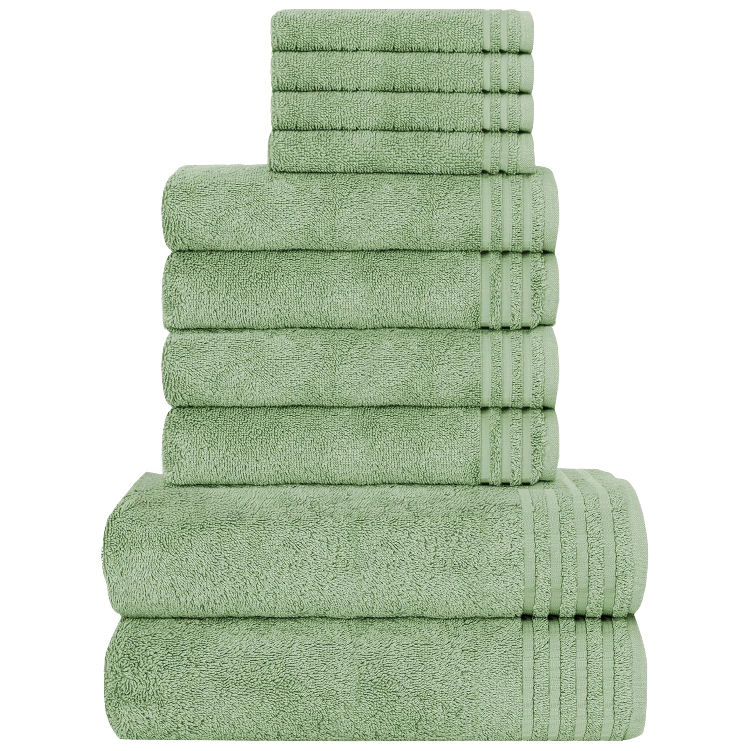 Olivia Rocco Monaco 10 Piece Bathroom Towels Bale Set, Premium Quality Water Absorbent Towel, 4 Face 4 Hand 2 Bath Towel