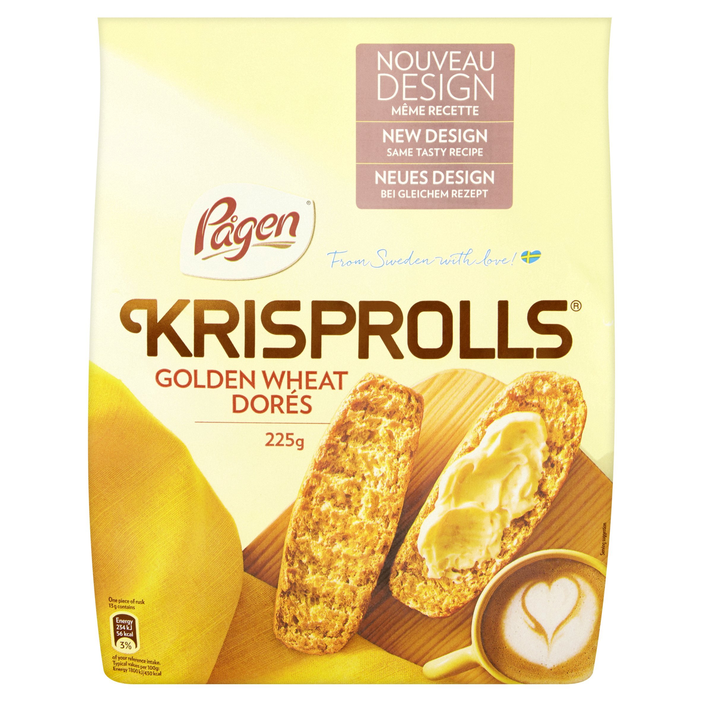 Pagen Krisprolls Dores di grano dorato, (5x225g)