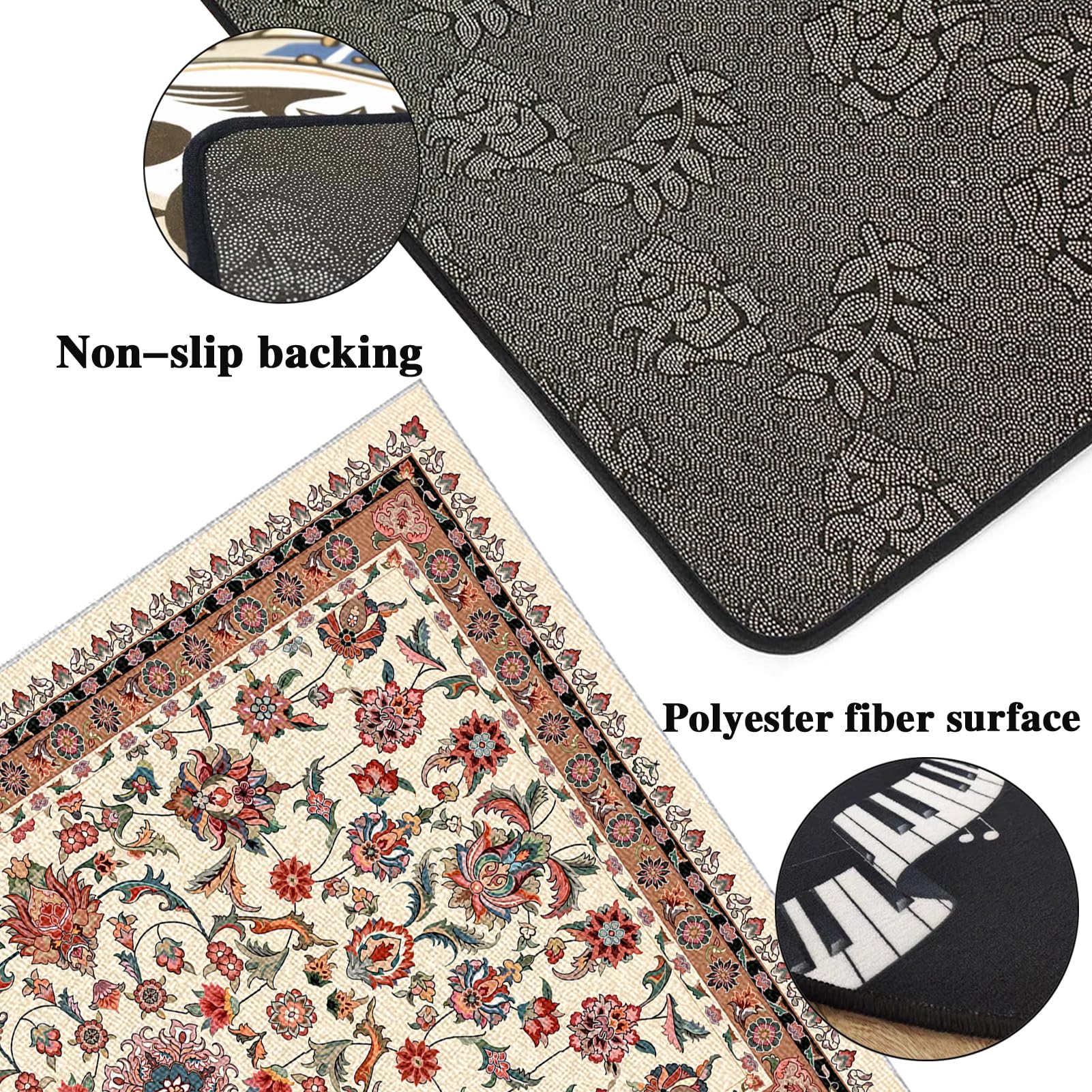 Tapis pour Batterie electronique 180 x 150 cm Tapis Batterie Acoustique Tapis Batterie Insonorisant Tapis de Tambour Tapis de Batterie Tapis Anti-dérapants Tapis de Sol pour Instruments de Musique
