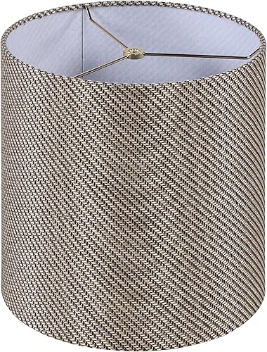 Miniatura 2 de Aspen Creative 31608, pantalla de araña contemporánea de tambor de tapa dura, tela texturizada con patrón de ratán, parte superior de 12 pulgadas x