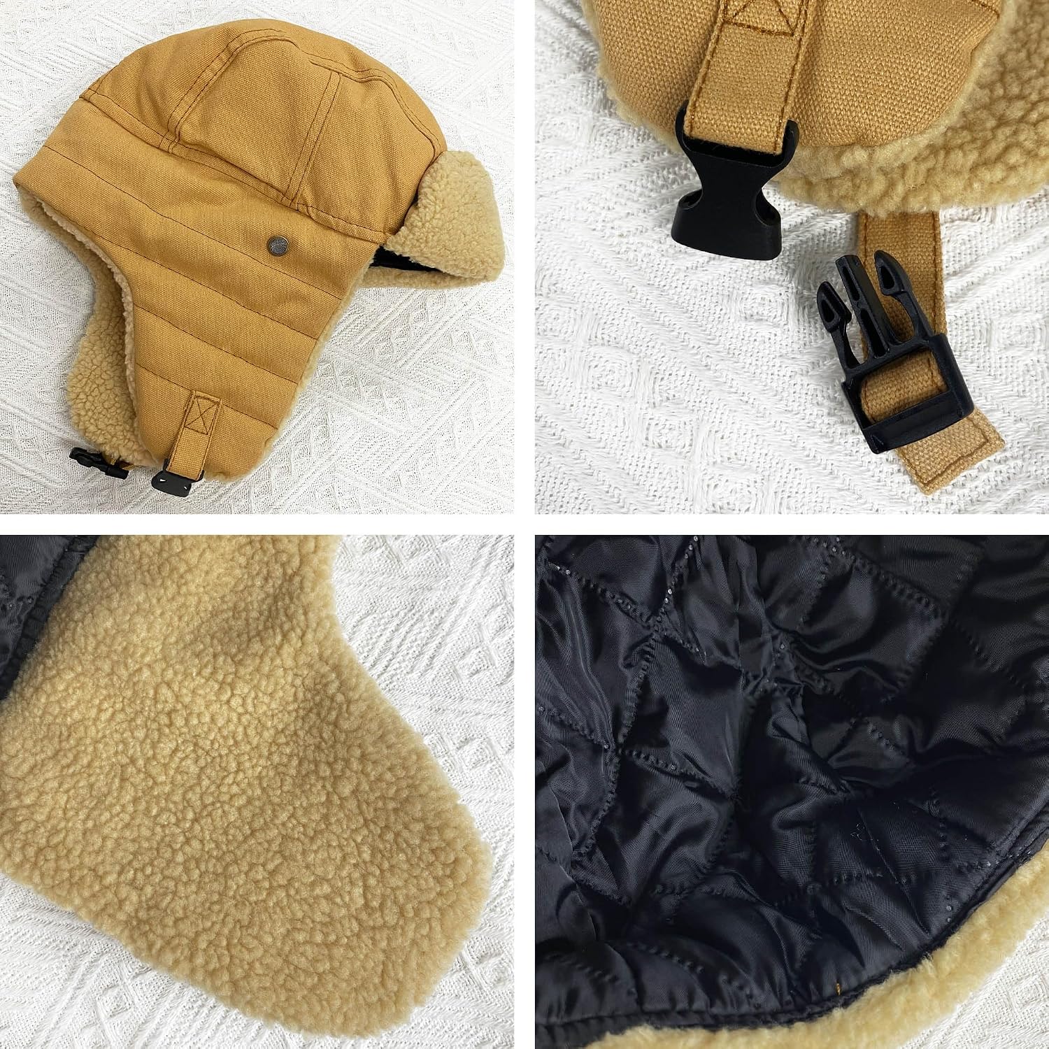 Unisex Winter Warm Trapper Hats Women Windproof Men Fluffy Hunting Ski Ushanka Trooper Hat Faux Russian Hats with Ear Flaps