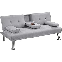Yaheetech Divano Convertibile in Letto con 2 Cuscini Divano Letto Pieghevole 3 in