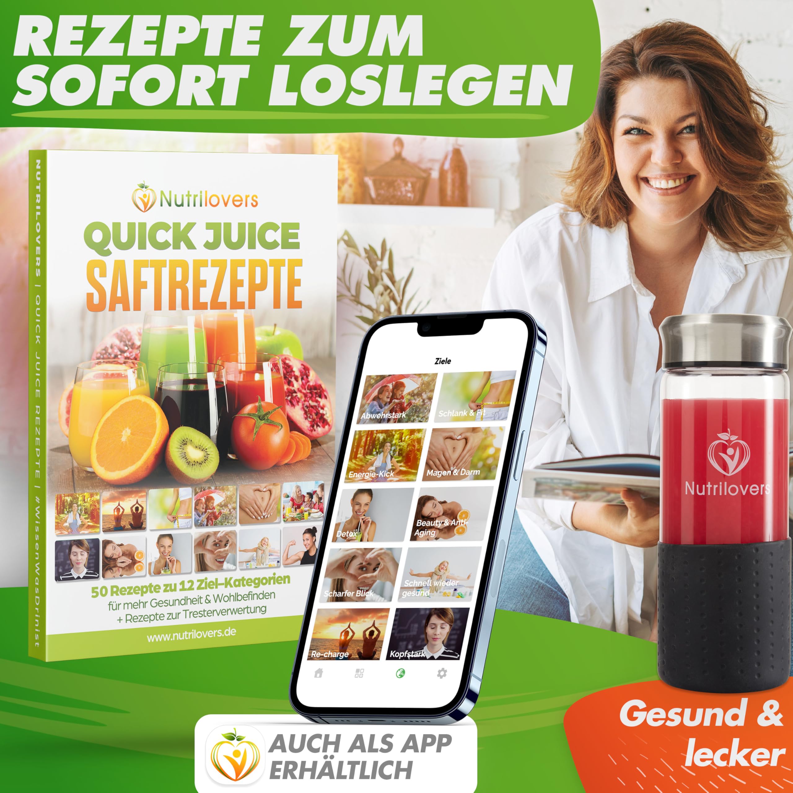 Nutrilovers QUICK-JUICER MAX sokowirówka do owoców i warzyw, otwór wsypowy XXL, sitko ze stali nierdzewnej, zewnętrzny pojemnik na wytłoczyny, 800 W, w zestawie bez BPA, w zestawie butelka na napoje +