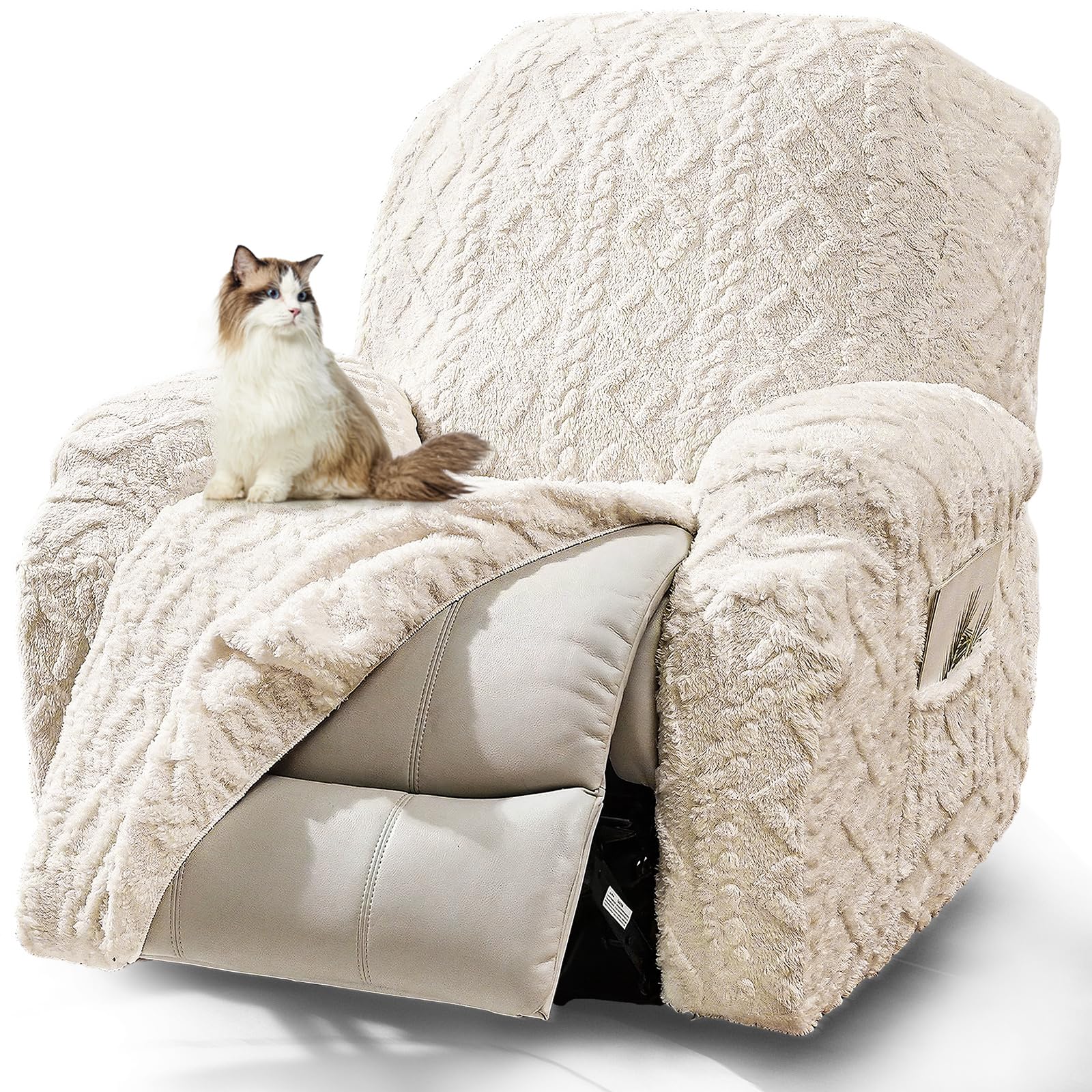 JOKIVTOU Recliner Chair Covers 4-Piece