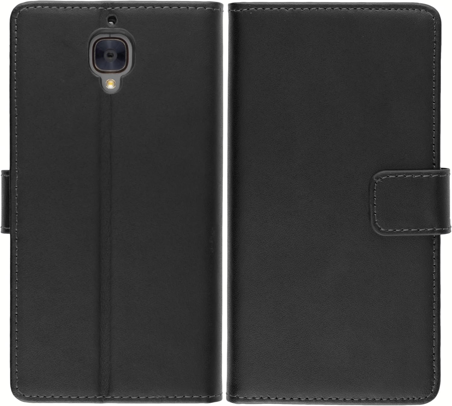 mumbi Book-Style Case Compatible with OnePlus 3 / OnePlus 3T Black