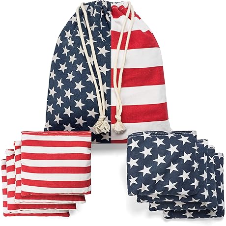 Regulation Cornhole Bean Bag Bags: American Flag Design