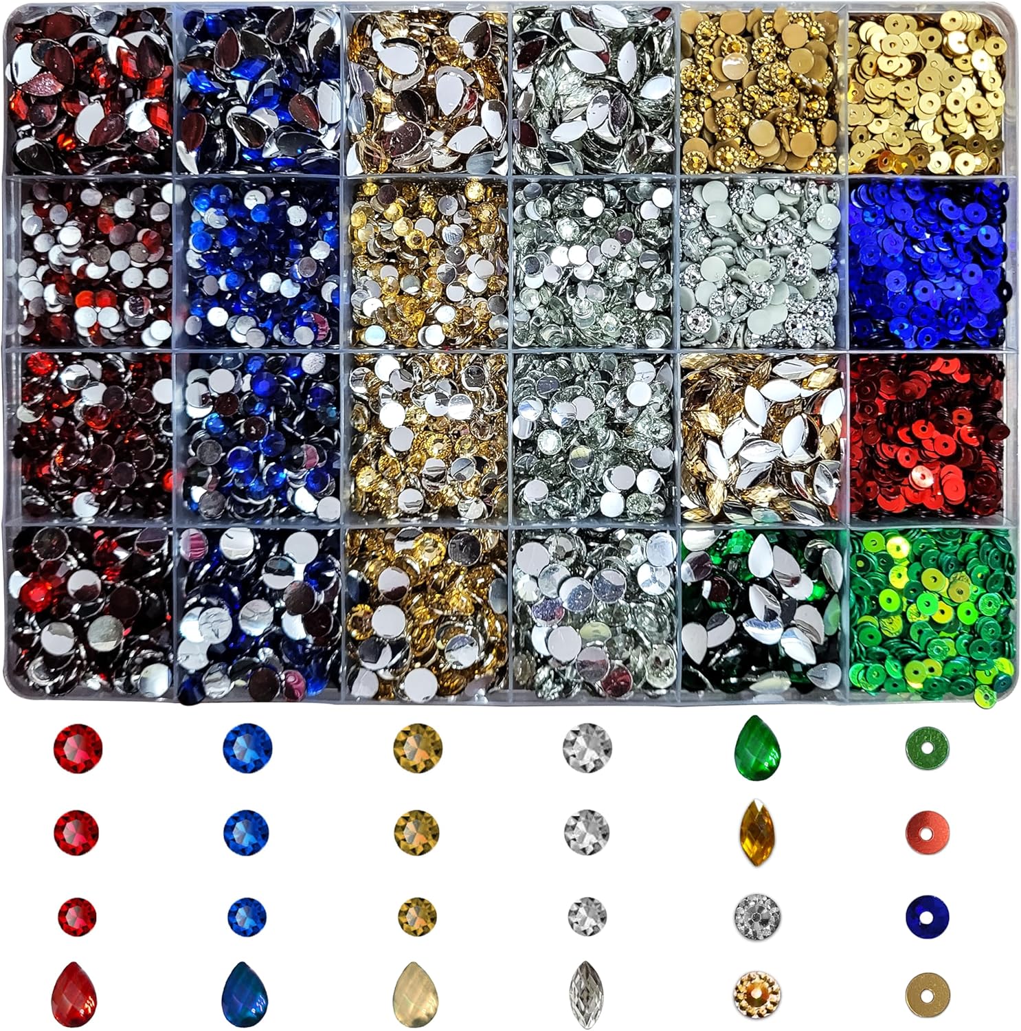 Rhinestone Multicolour Embellishments for Craft | Flat Back Resin Kundan Stones for Jewellery, Embroidery, Clothes & DIY Projects (Multicolor 1)