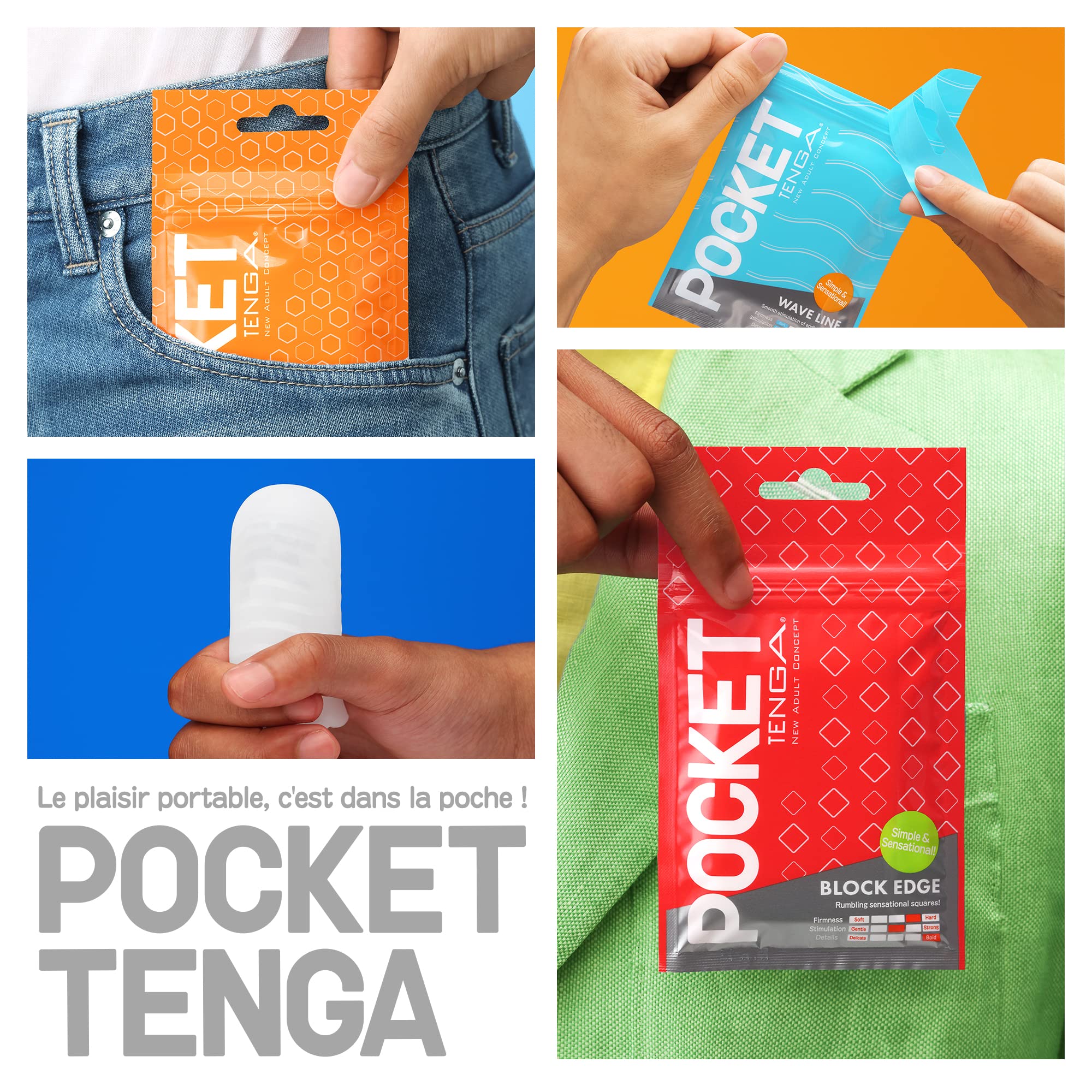 POCKET TENGA SERIES (WAVE LINE + CLICK BALL + BLOCK EDGE + HEXA-BRICK + CRYSTAL MIST + SPARK BEADS)