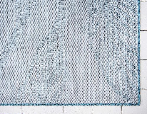 Miniatura 8 de Alfombra de exterior única de la colección botánica con parches retro, transicional para interior y exterior, de tejido plano