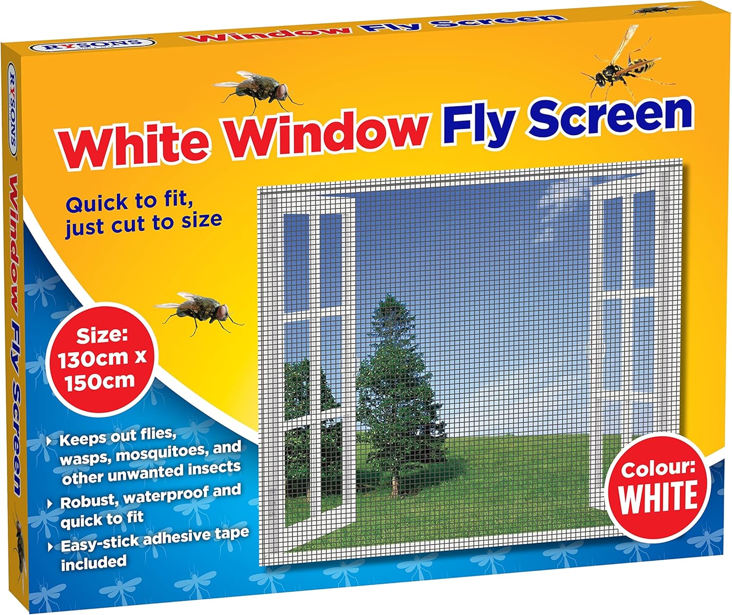 Washable Insect Net Mesh Window Fly Screen Self Adhesive Universal