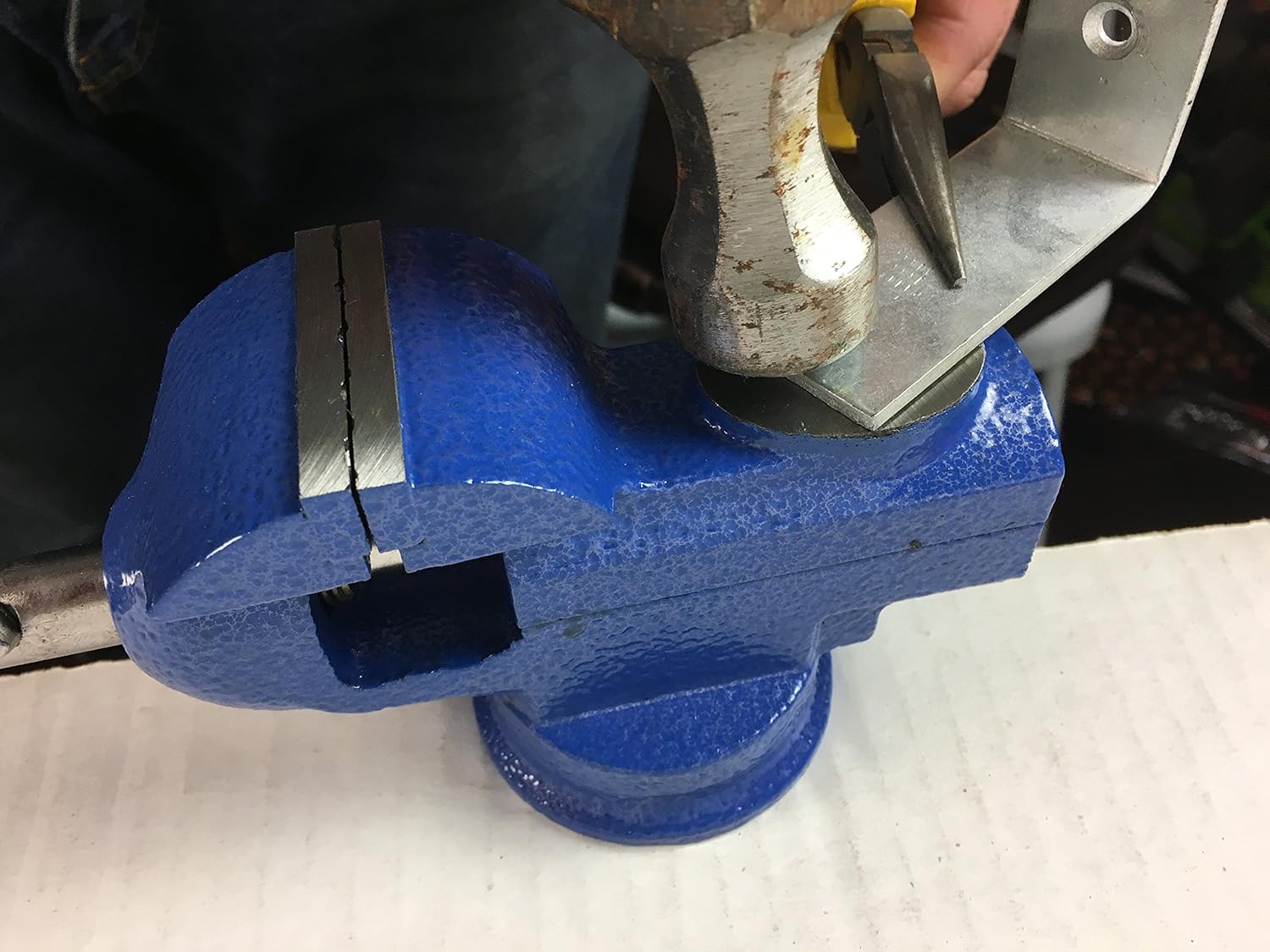 Small Clamp on Work Bench Vise with Anvil and Swivel Base