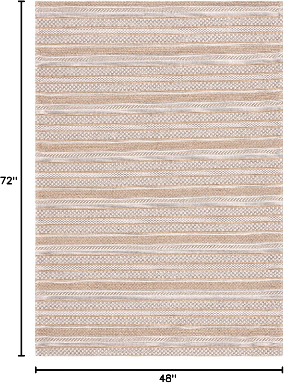Martha Stewart x SAFAVIEH Area Rug Collection - 4' x 6', Taupe & Beige, Cotton, Ideal for Living Room, Foyer, Bedroom, Accent Space (MSR412E)