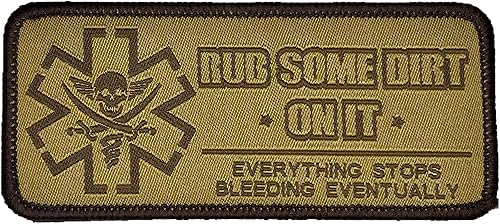 Frota un poco de suciedad en él - Versión 2, Médico, EMS, EMT, paramédico - Parche de moral bordado (negro)