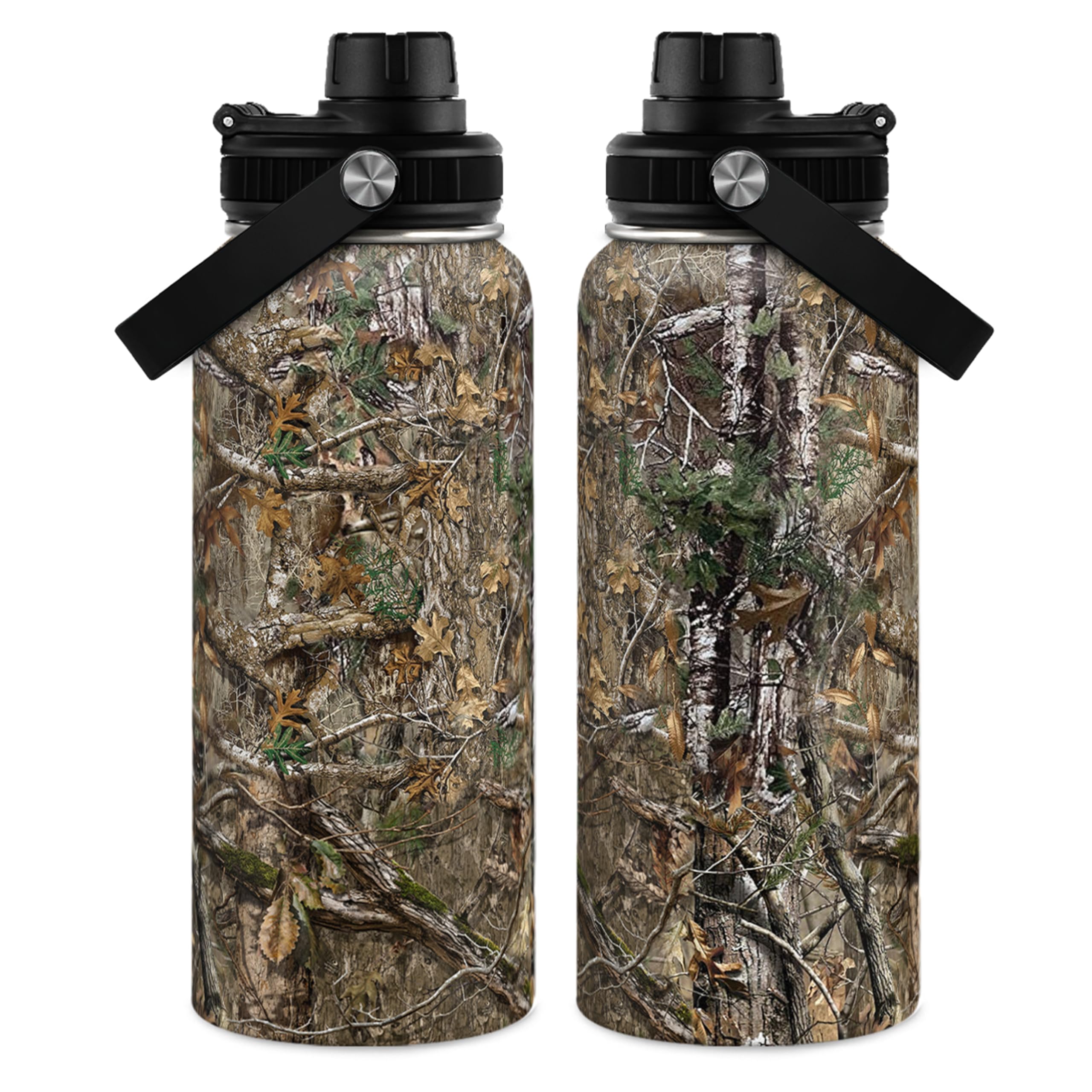 Isolierte Edelstahl-Wasserflasche, 900 ml, Vakuum-Deckel, Reisebecher für Männer, Freunde, Vater, Jäger, Jagdliebhaber, Geschenk für Geburtstag, Weihnachten, Vatertag