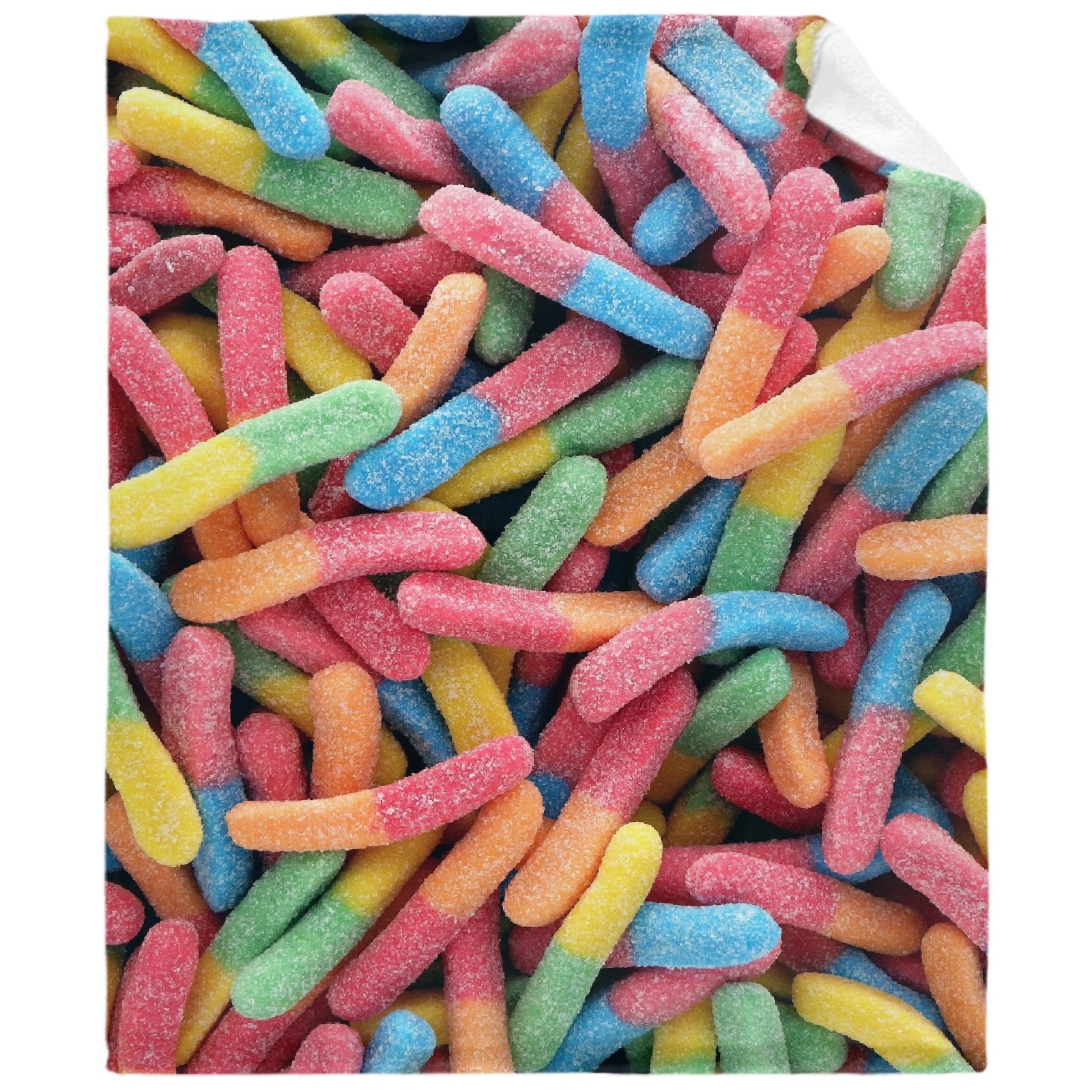 Thuswarm Candy Flannel Throw Blanket Warm Cozy Soft Funny Print Blankets for Bed Couch Sofa Room Decoration Gifts 60