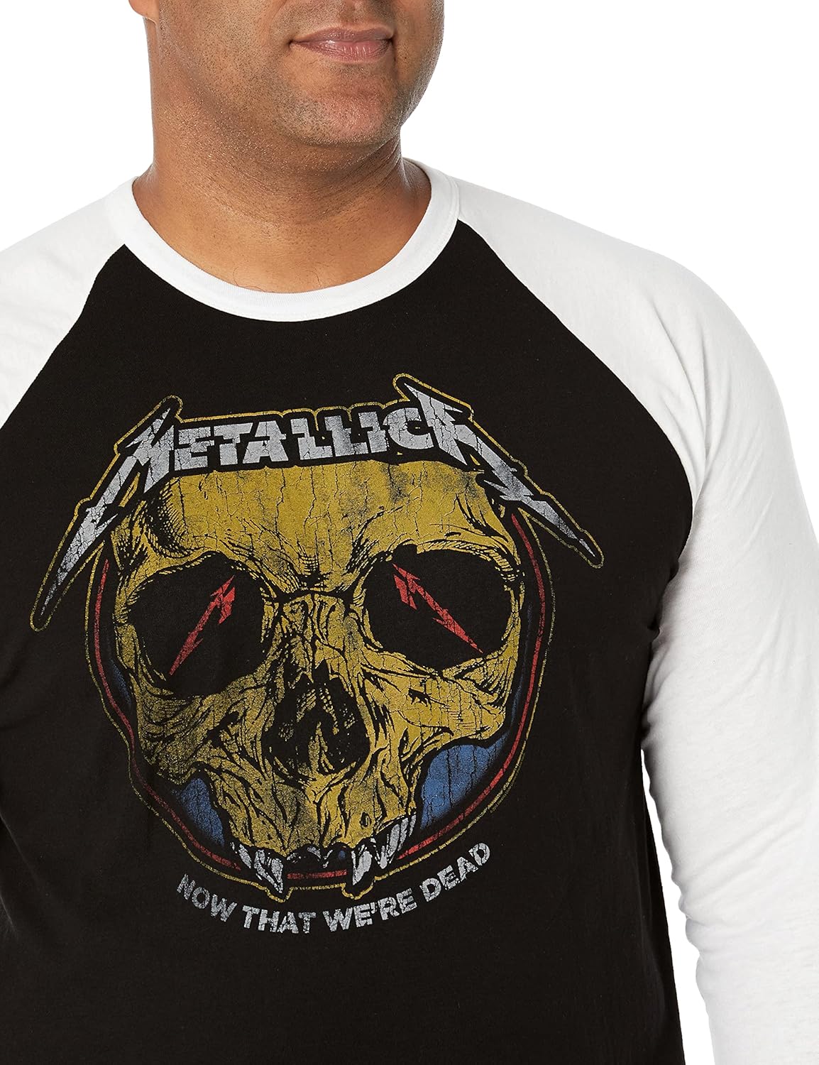 Metallica Mens Metallica Now That We're Dead Raglan Baseball JerseyT-Shirt