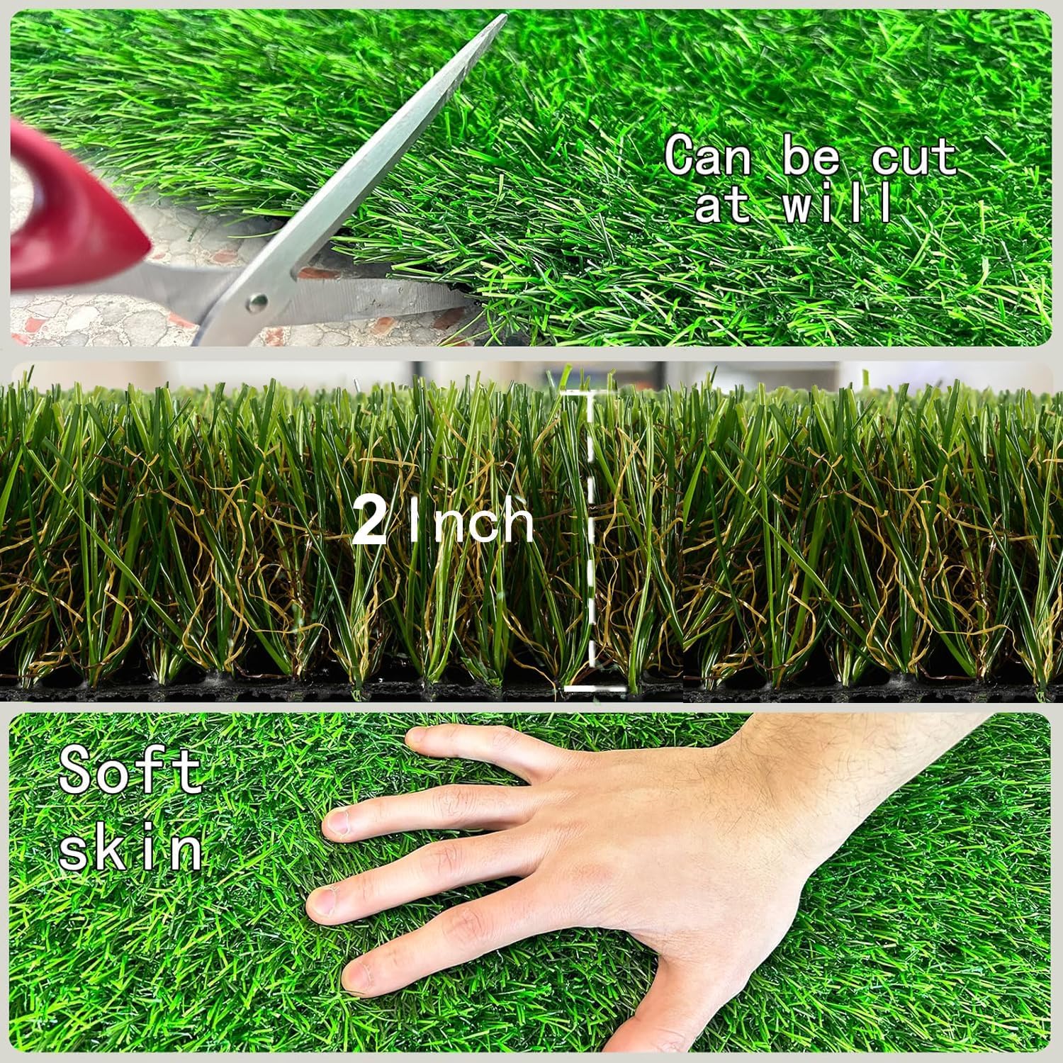 Artificial Grass Mat 4x2.6 Feet, 1.2 Inch Pile Height, Polyethylene and Polypropylene Yarn with Rubber Backing for Indoor Outdoor Use (4×2.6ft)